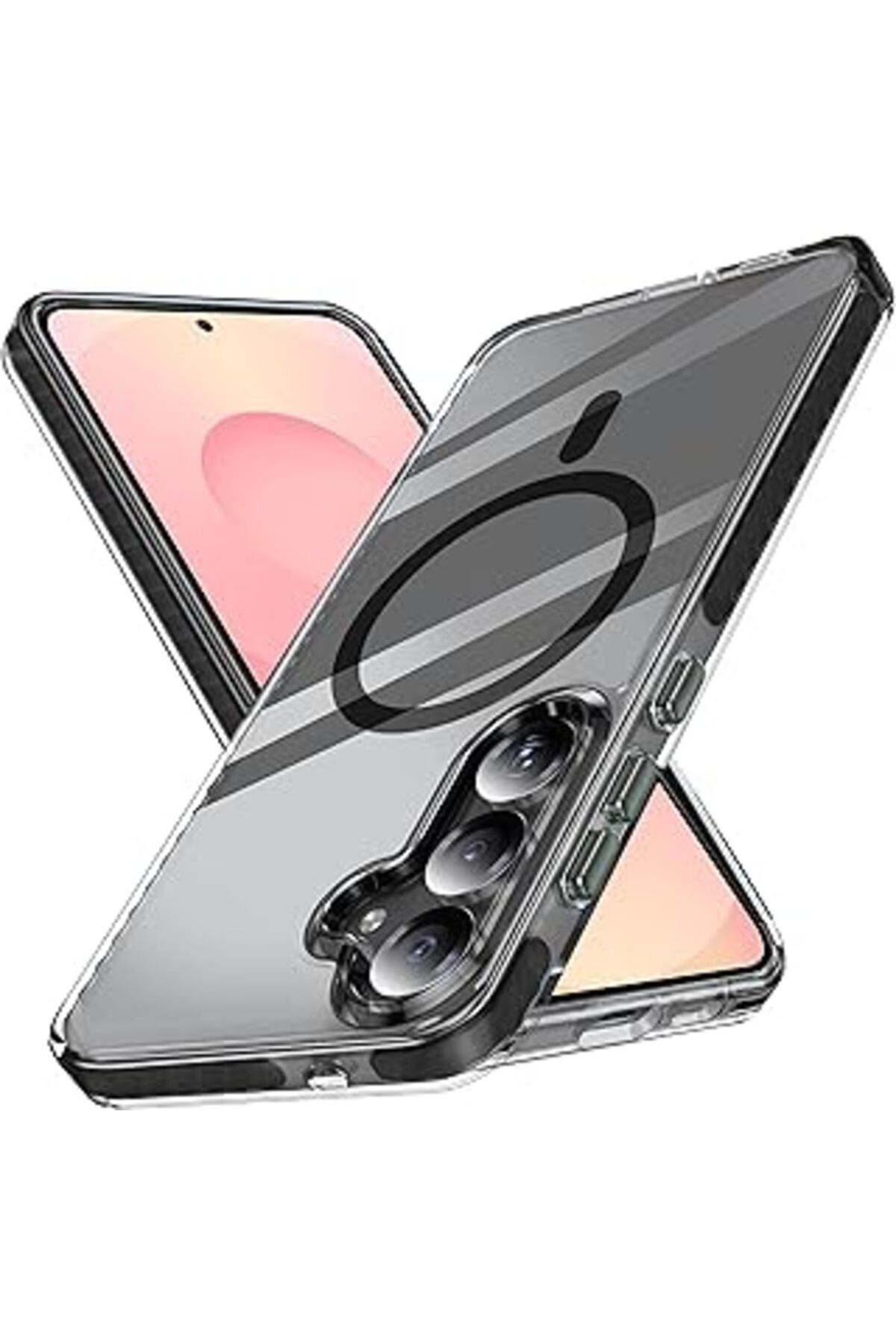 Karachil Rongep Samsung Galaxy S25 Plus 6.7'' İçin Magsafe Ile Uyumlu (2025) Şeffaf Kılıf Dalgalı Bumper Tas