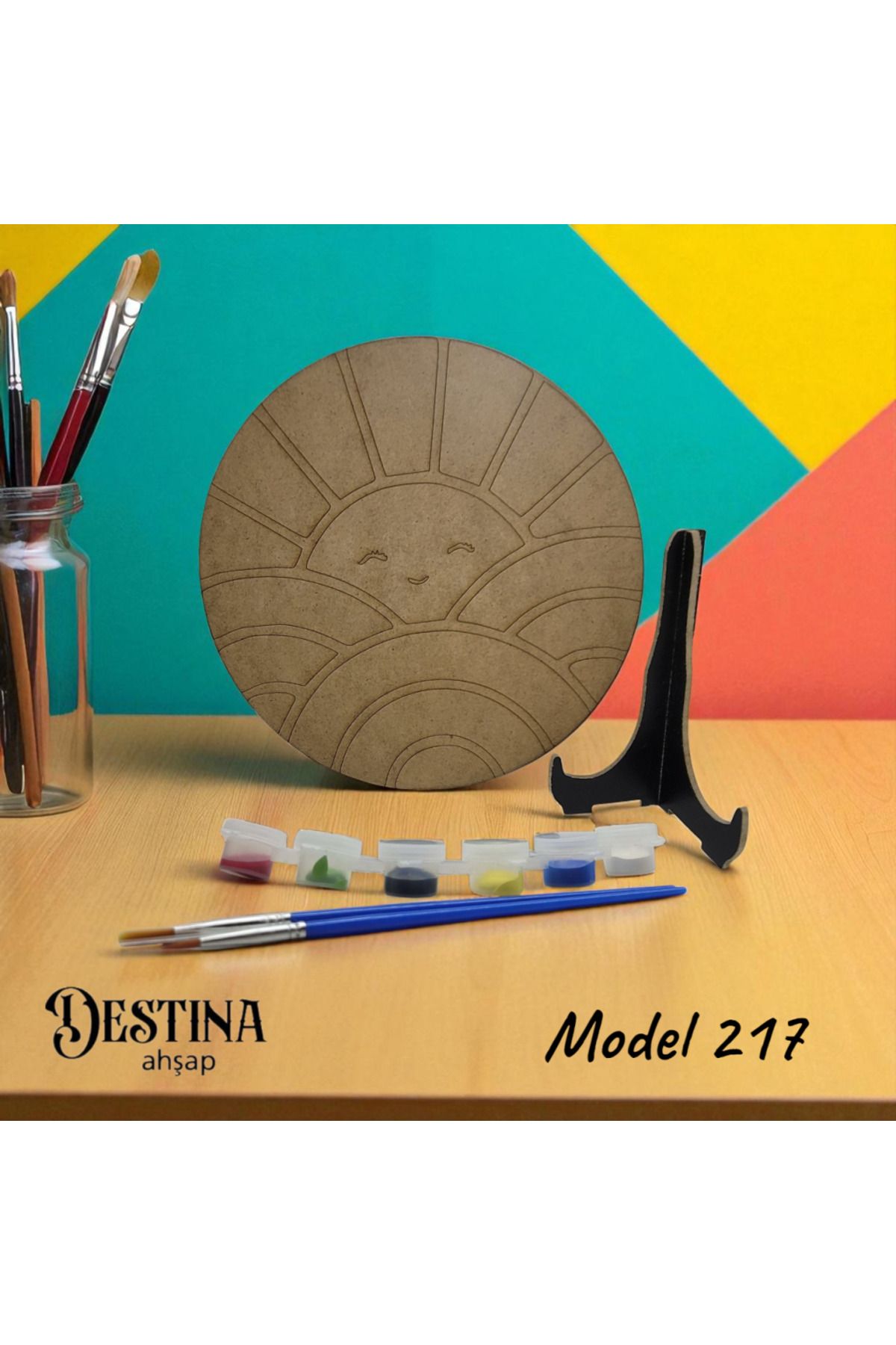 Destina Ahşap Mandala Boyama Seti- Ahşap Boyama - Model 217