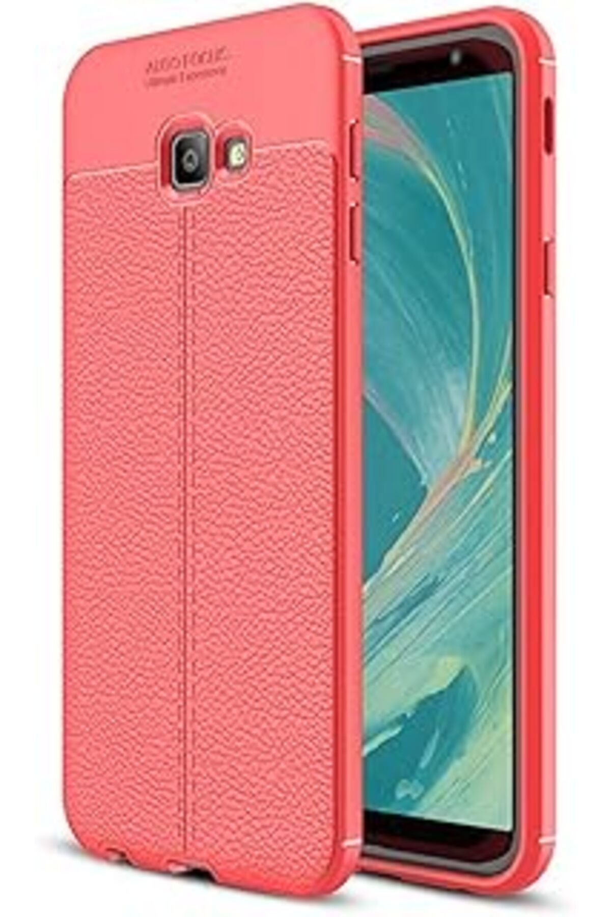 Pazarcan Microsonic Galaxy J4 Core Kılıf Deri Dokulu Silikon Kırmızı [Galaxy J4 Core Ile Uyumlu Kılıf - Kırm