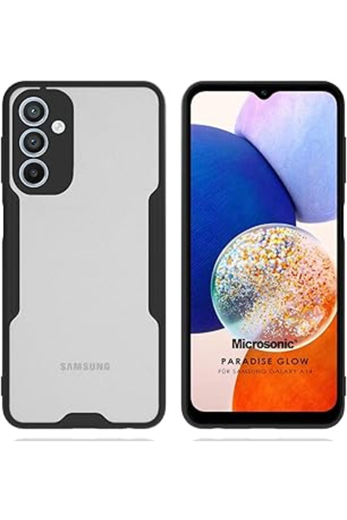 Pazarcan Microsonic Galaxy A14 Kılıf Paradise Glow Siyah [Galaxy A14 Ile Uyumlu Kılıf - Siyah]