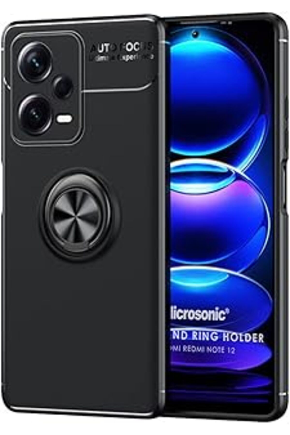 Pazarcan Microsonic Xiaomi Poco X5 5G Için Kılıf Kickstand Ring Holder Siyah [Poco X5 5G Ile Uyumlu Kılıf -
