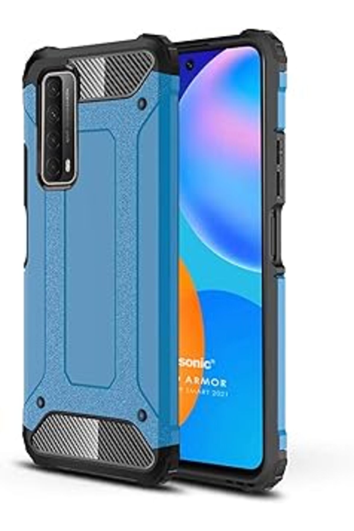 Pazarcan Microsonic Huawei P Smart 2021 Kılıf Rugged Armor Mavi [P Smart 2021 Ile Uyumlu Kılıf - Mavi]