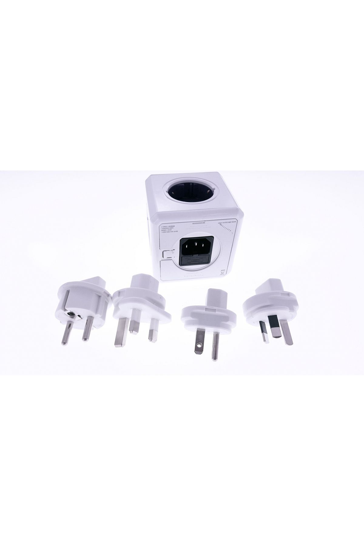 Allocacoc-Allocacoc 4+4 Cube Socket | 4 Sockets + 4 Adapter Plugs, Rewirable, 6A/1500W Max - DERWPC BN6061-10NO.1 4