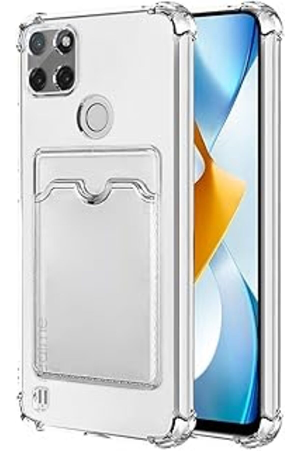 Pazarcan Microsonic Realme C21Y Card Slot Shock Kılıf Şeffaf [Realme C21Y Ile Uyumlu Kılıf - Şeffaf]