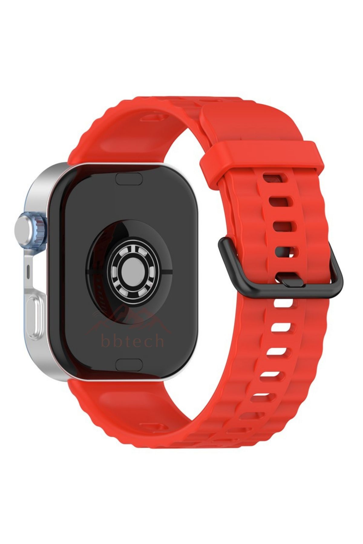 bbtech Huawei Fit 3 / Fit 4 / Fit 4 Pro Uyumlu Şık Dalga Tasarım Siyah Tokalı Silikon Kordon Huawei Kayış