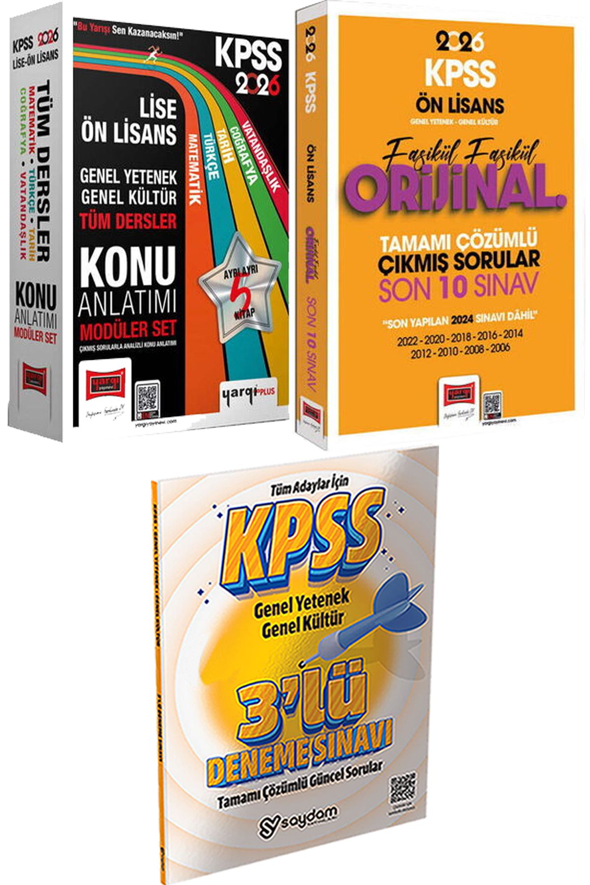 Yargı Yayınları KPSS Lise Ön Lisans Konu Modüler-Ön Lisans Fasikül Fasikül Orijinal Çıkmış Son 10 Sınav + Deneme