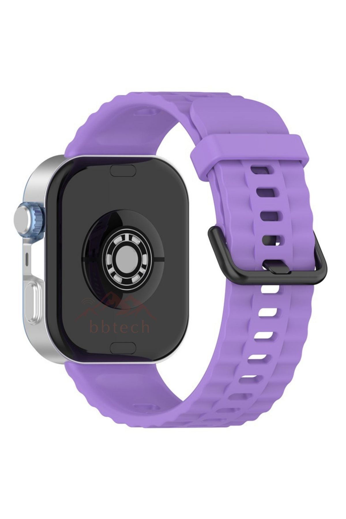 bbtech Huawei Fit 3 / Fit 4 / Fit 4 Pro Uyumlu Şık Dalga Tasarım Siyah Tokalı Silikon Kordon Huawei Kayış