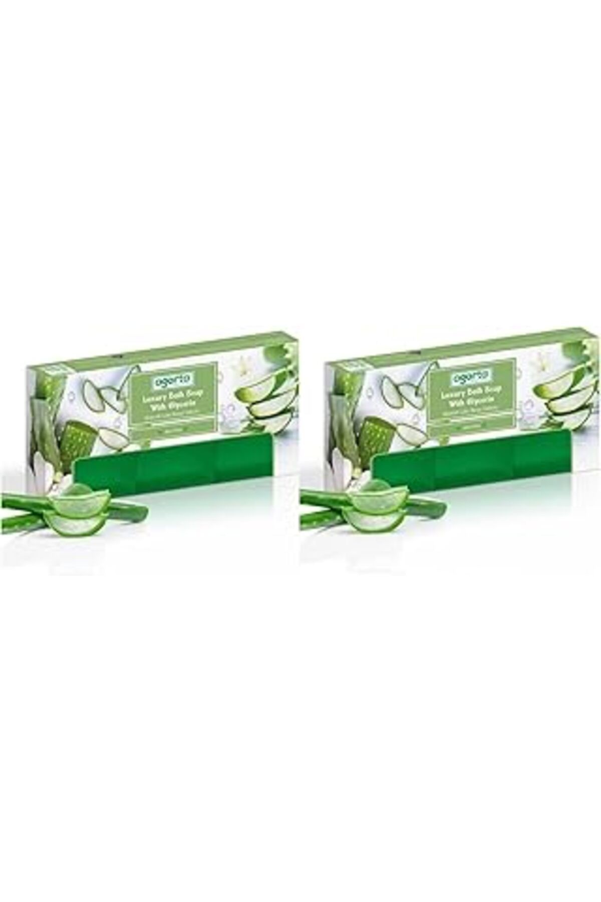 Mu Art Ahşap El Yapımı Doğal Banyo Sabunu Aloe Vera 3 * 150 Gr X 2 Adet (Toplan 6 Adet)