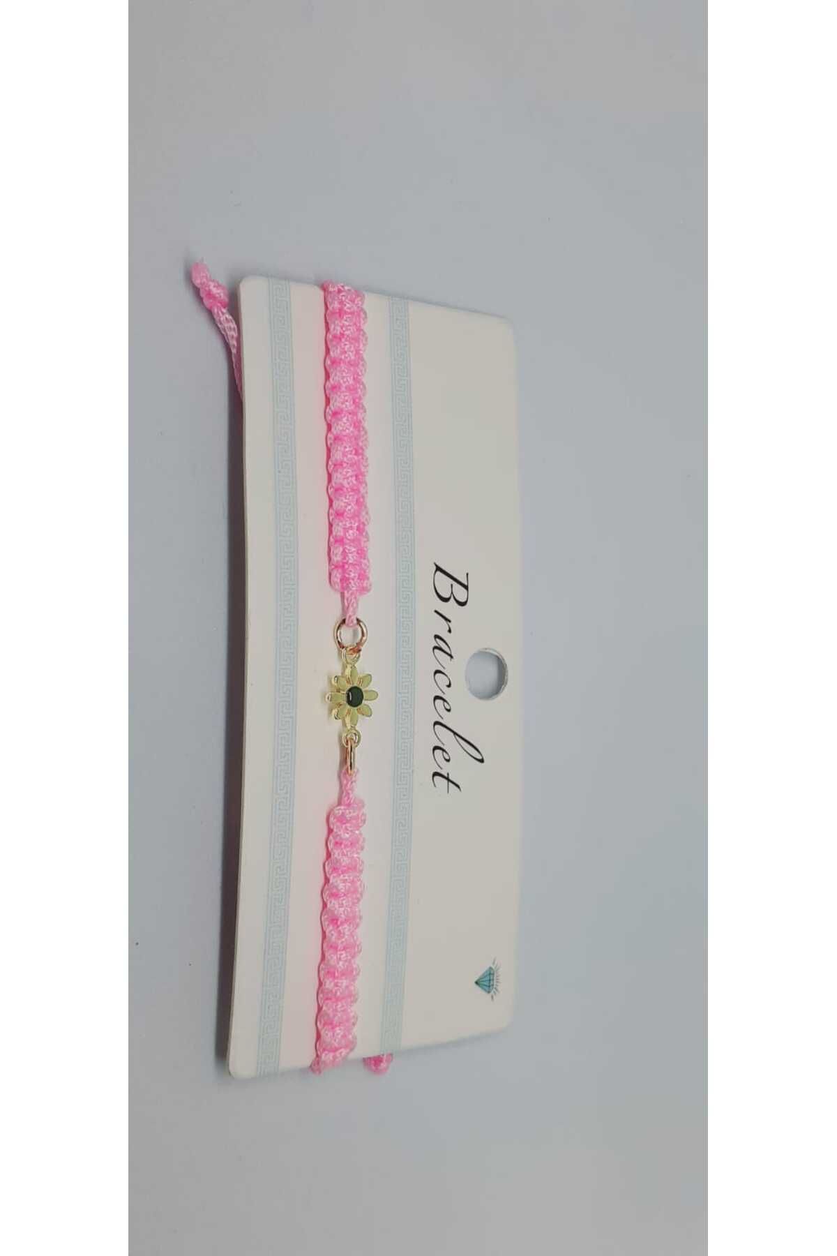 MODA Çiçek motifli pembe bileklik