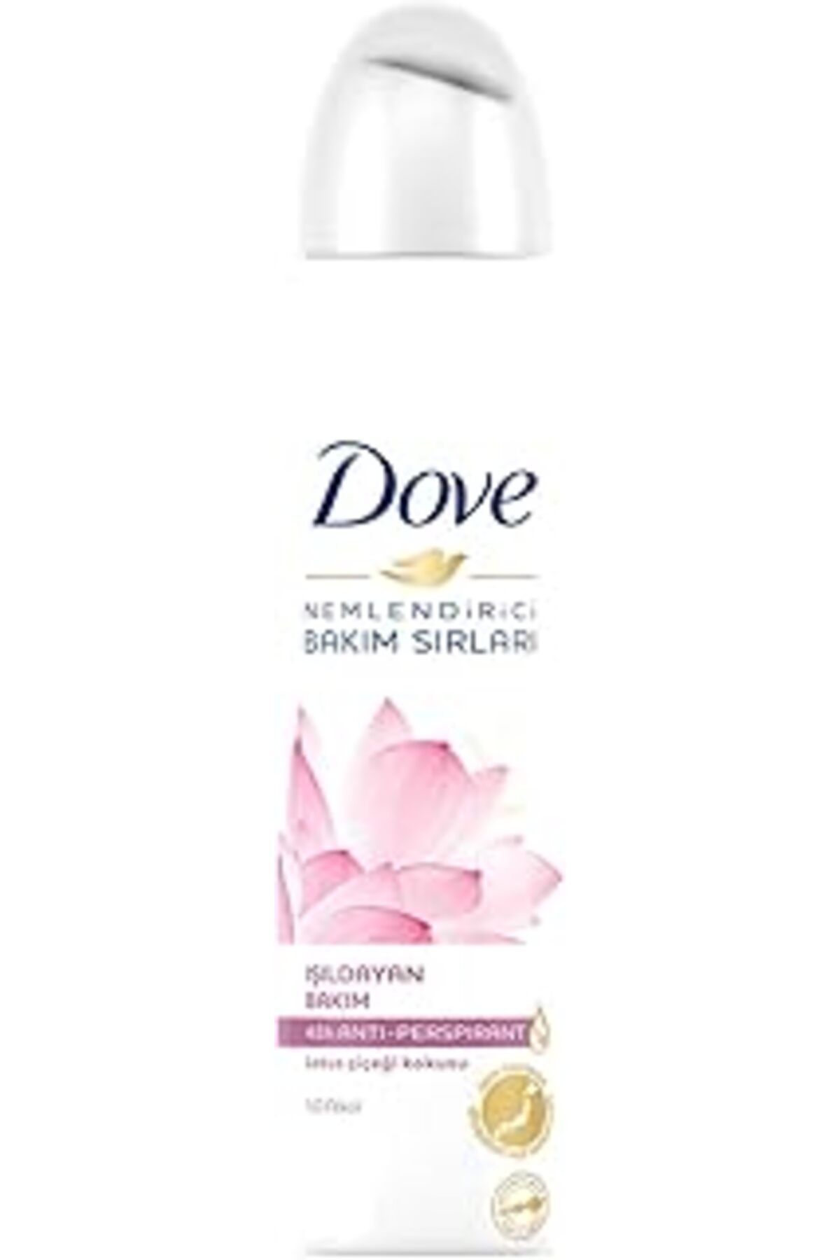 Karachil Dove Kadın Sprey Deodorant Lotus Çiçeği Kokusu Işıldayan Bakım, 150 Ml
