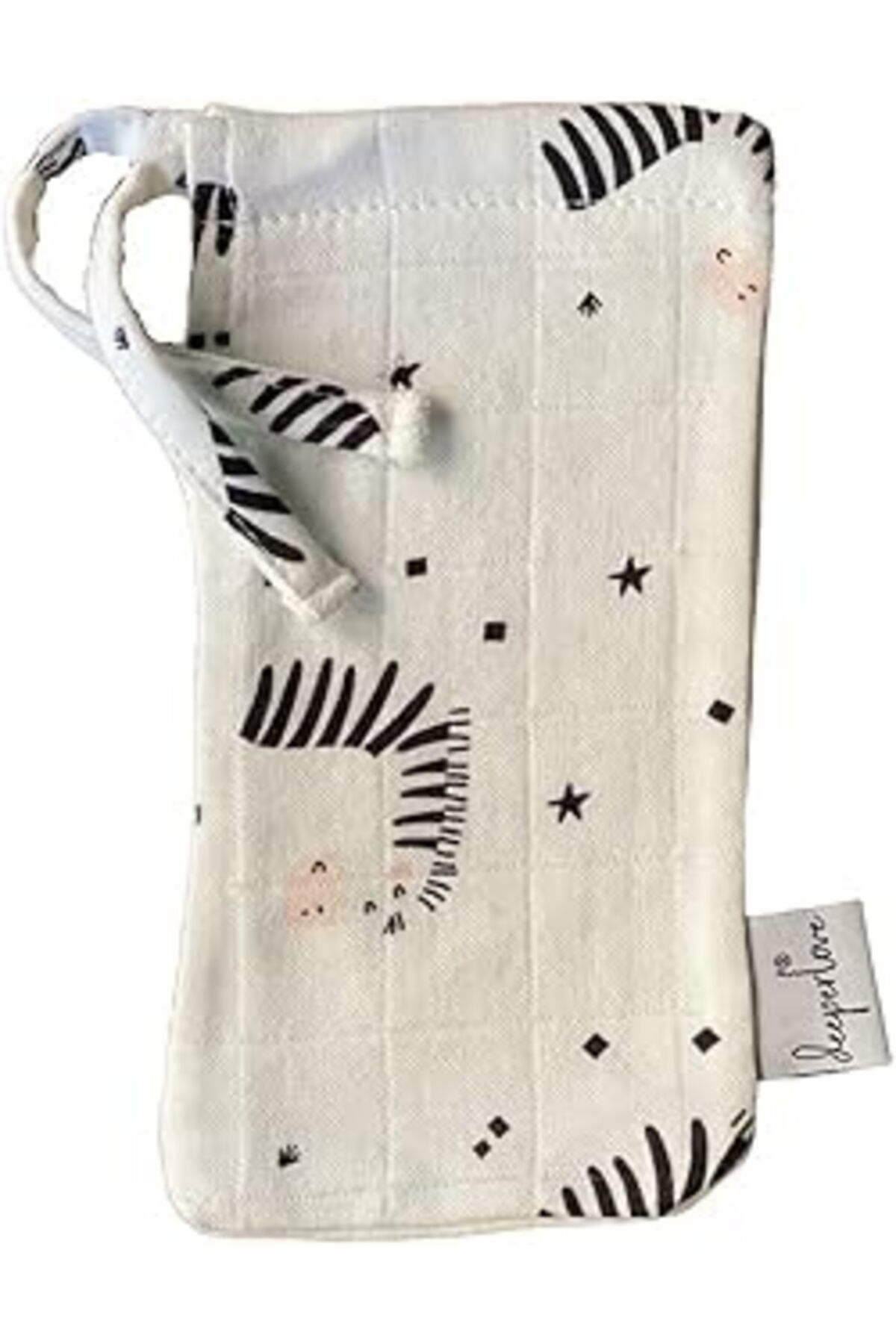 Qedii Deeperlove White Zebra Muslin Biberon Kesesi