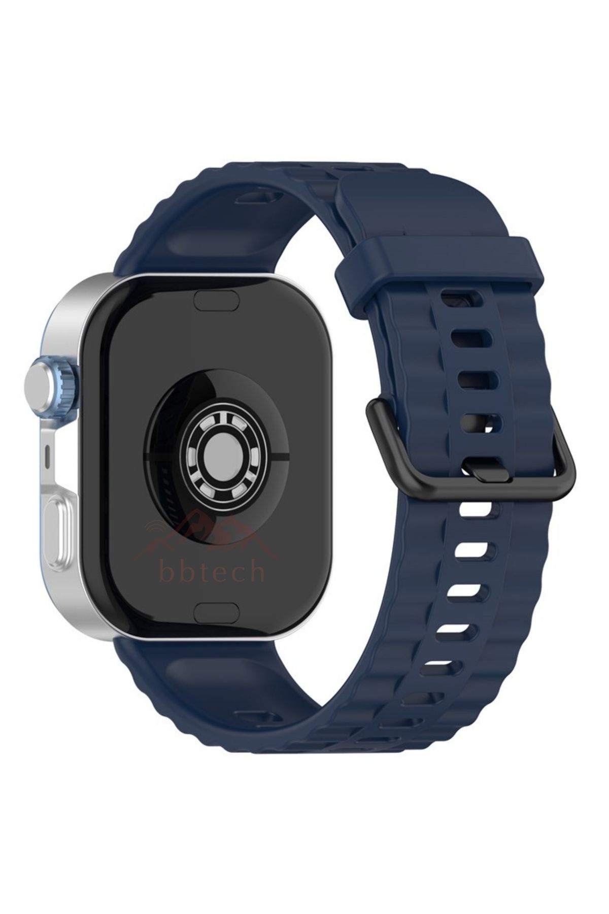 bbtech Huawei Fit 3 / Fit 4 / Fit 4 Pro Uyumlu Şık Dalga Tasarım Siyah Tokalı Silikon Kordon Huawei Kayış