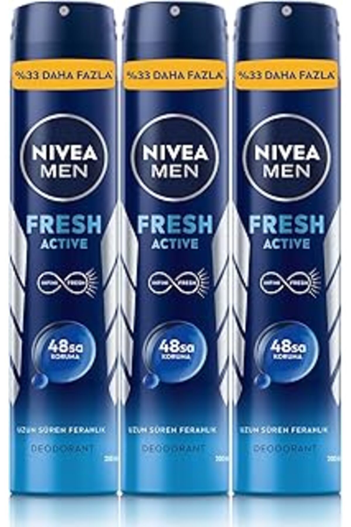 Karachil Men Erkek Sprey Deodorant Fresh Active 200Ml, Ter Kokusuna Karşı 48Saat Koruma, X3 Adet, Avantajlı