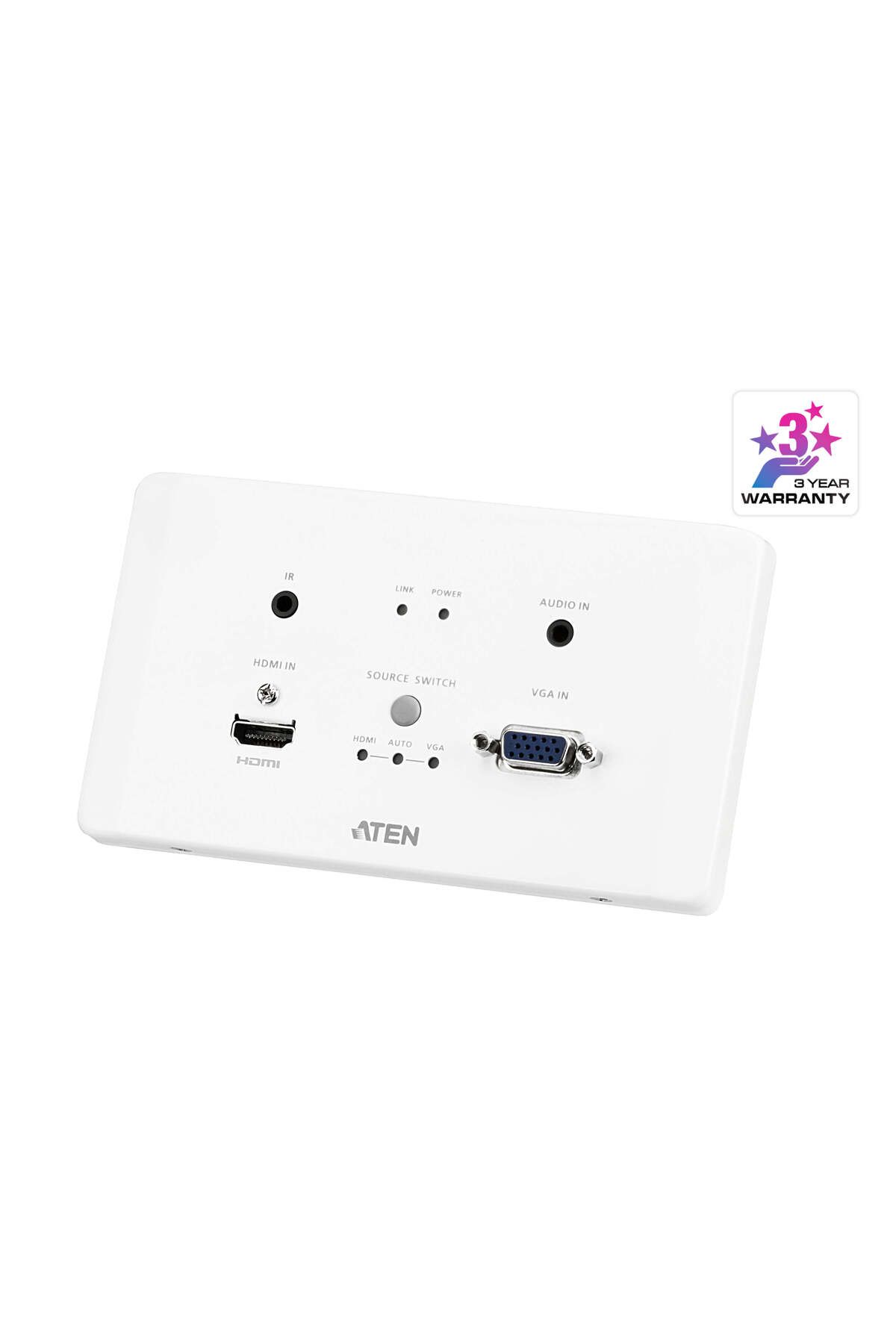 evimdeyokyok HDMI & VGA HDBaseT Transmitter with EU Wall Plate / PoH (4K@100m) (HDBaseT Class A) (PoH PD)