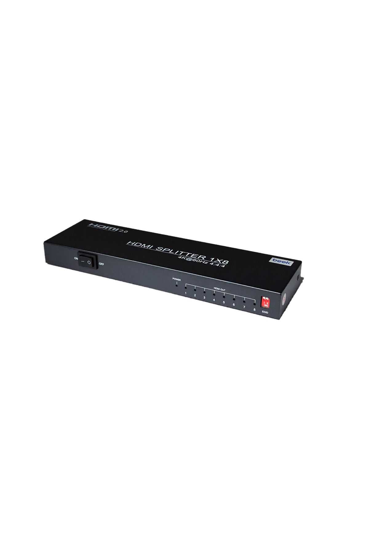 evimdeyokyok Beek 4K 8'li HDMI Video Çoklayıcı, 3840 x 2160 piksel çözünürlük, HDCP 2.3, metal şasi, siyah r