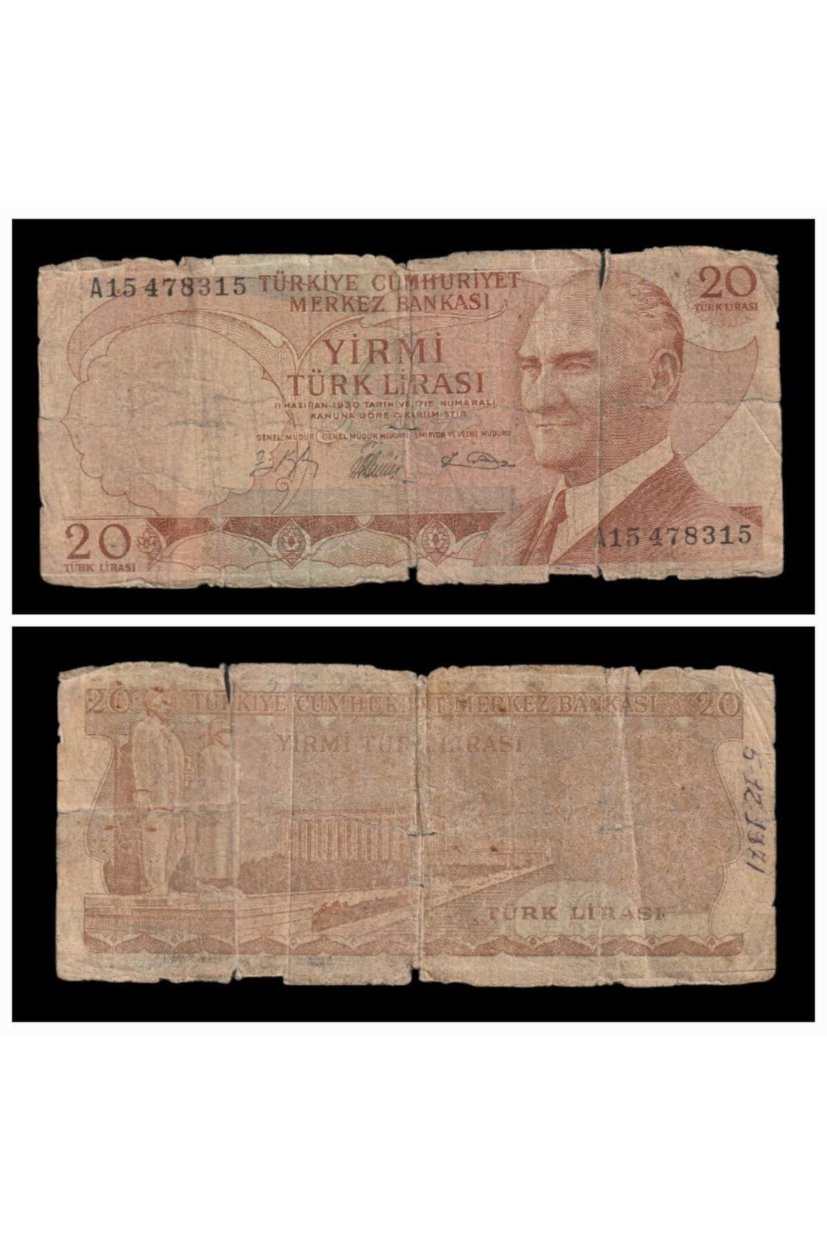 escoines koleksiyon 399636861c36c9f7ac 6.emisyon 20Türk lirası A15 Serisi HALİYLE eski kağıt para