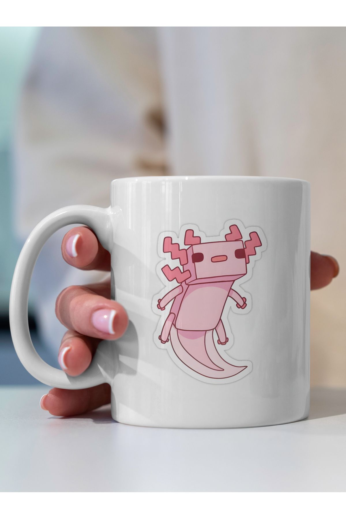 Ayabak Kupa Bardak - MineCraft Aksolotl Desenli Kupa Bardak - Hediyelik Kupa Bardak