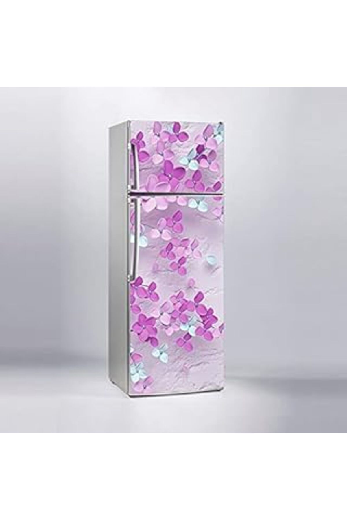 Karachil Buzdolabı Sticker Kaplama Dolap Kaplama Etiketi 3D Mor Ağaç
