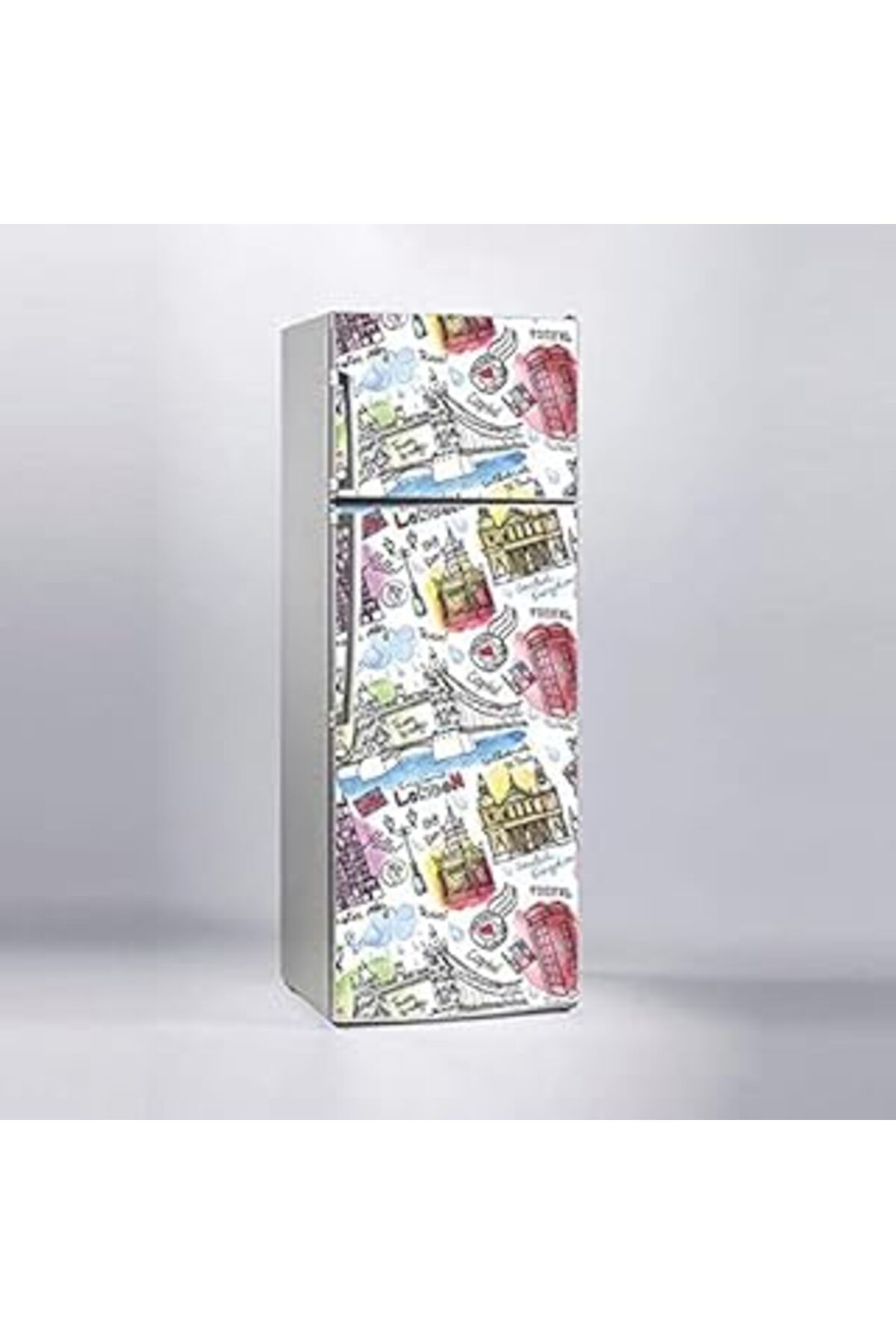 Karachil Buzdolabı Sticker Kaplama Dolap Kaplama Etiketi Londra