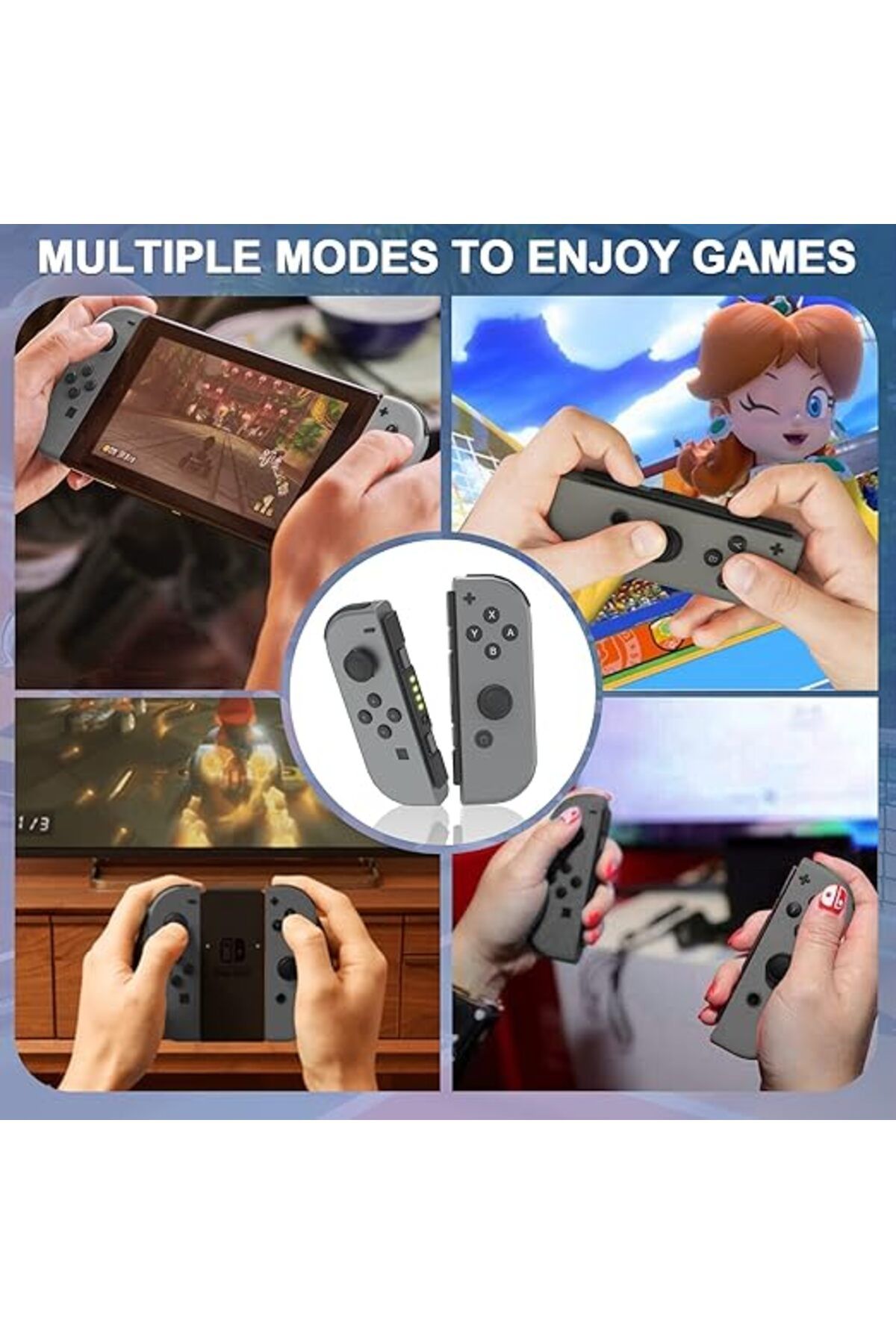 COOYA-Nintendo Switch Joy-Con (L/R) Gaming Controller, Gray, Replacement Wireless Controllers 7