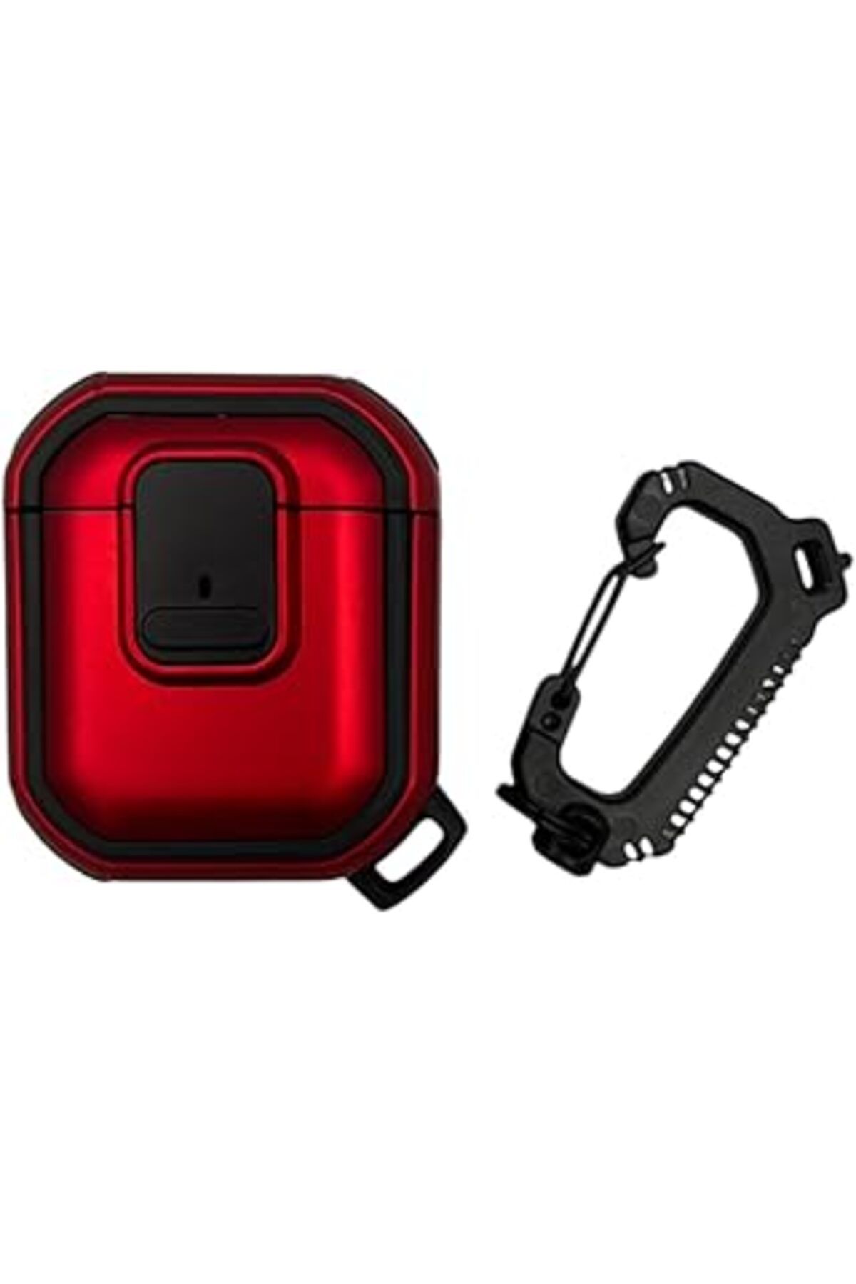 NETWORK ART Bause Airpods 1/2 Nesil Ile Uyumlu Dayanıklı Koruyucu Tank Kılıf – Şok Emici, Karabina Klipsli, Spo