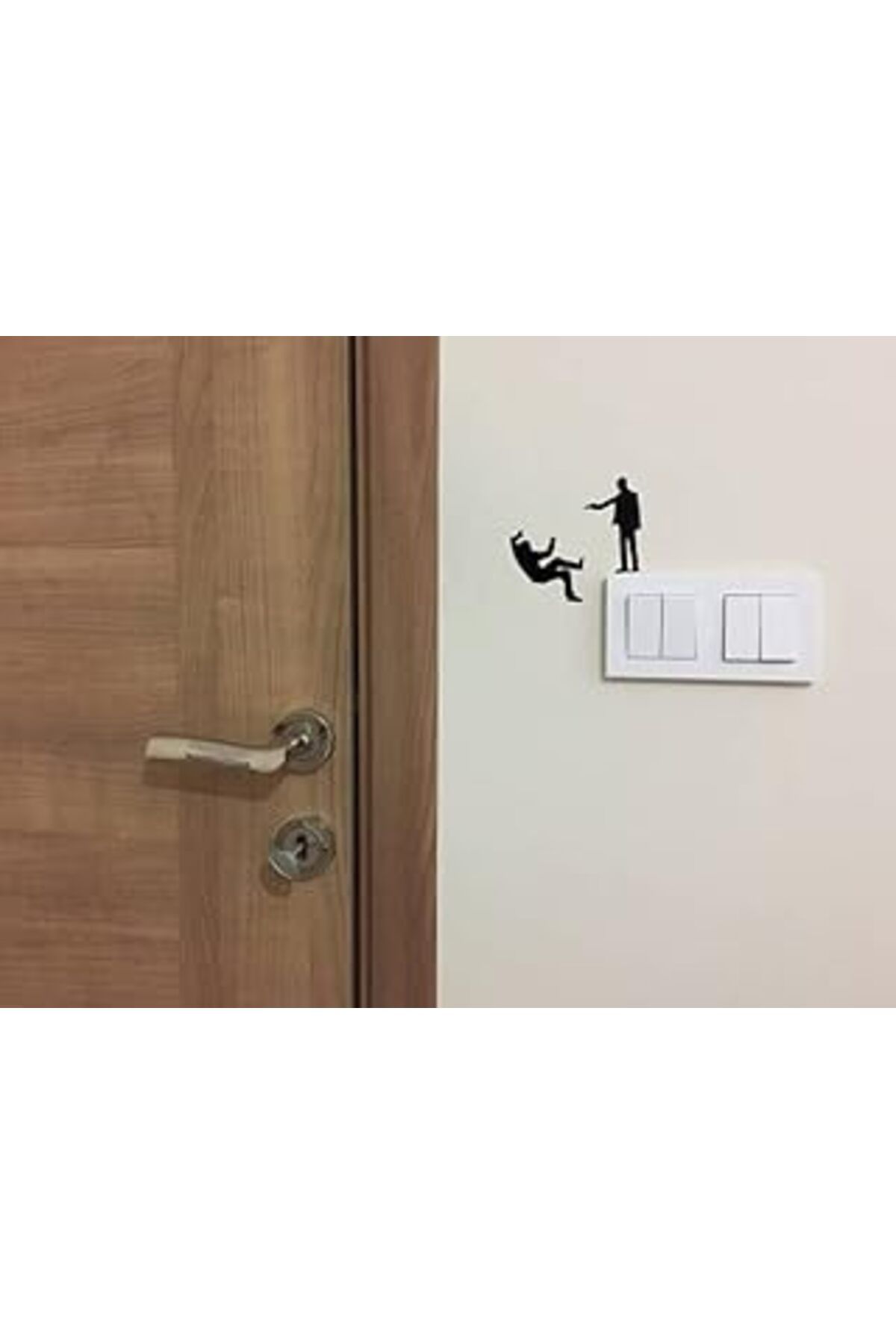 Karachil Çift Taraflı Kullanıma Uygun Vurulan Adam Duvar Sticker