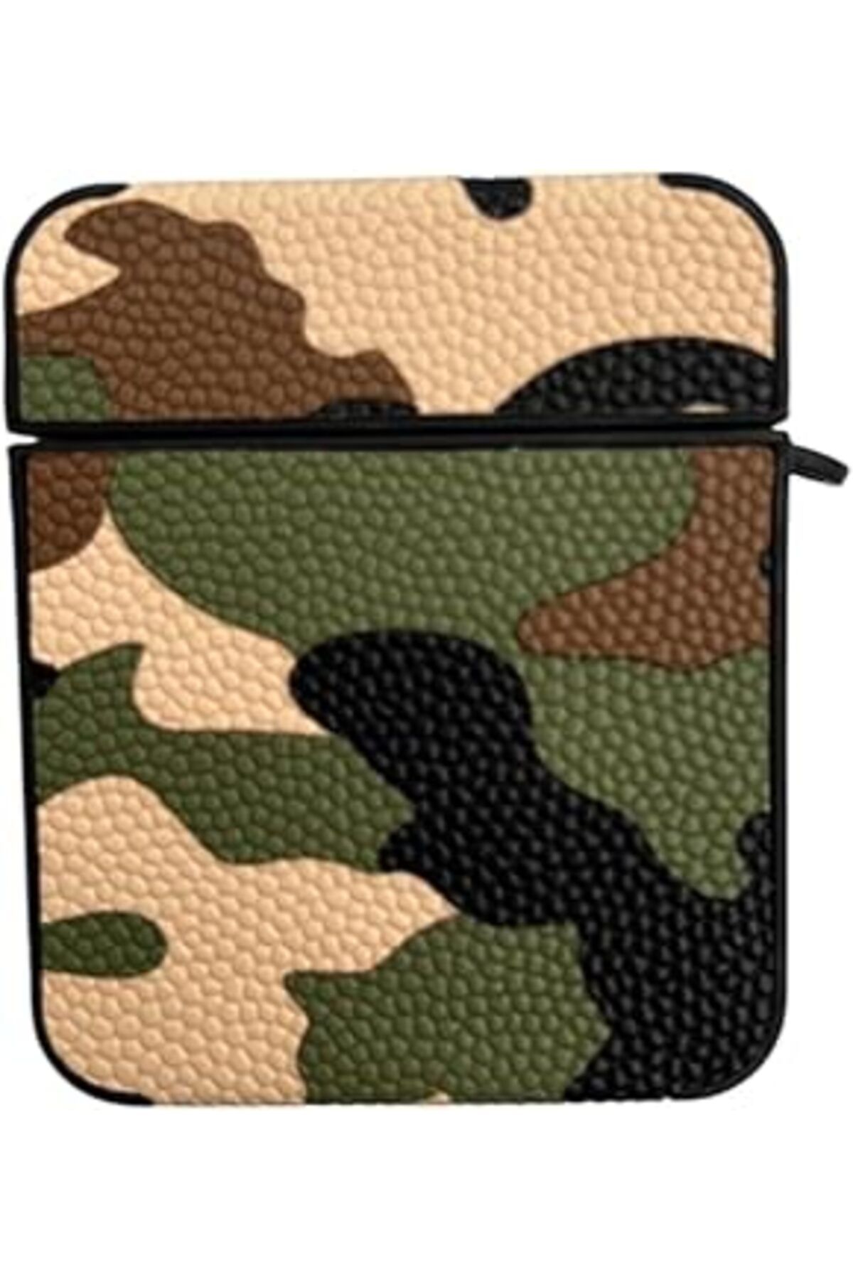 Pazarcan Bause Airpods 1/2 Nesil Ile Uyumlu Kamuflaj Desenli Premium Koruyucu Kılıf + Karabina Klipsli, Daya