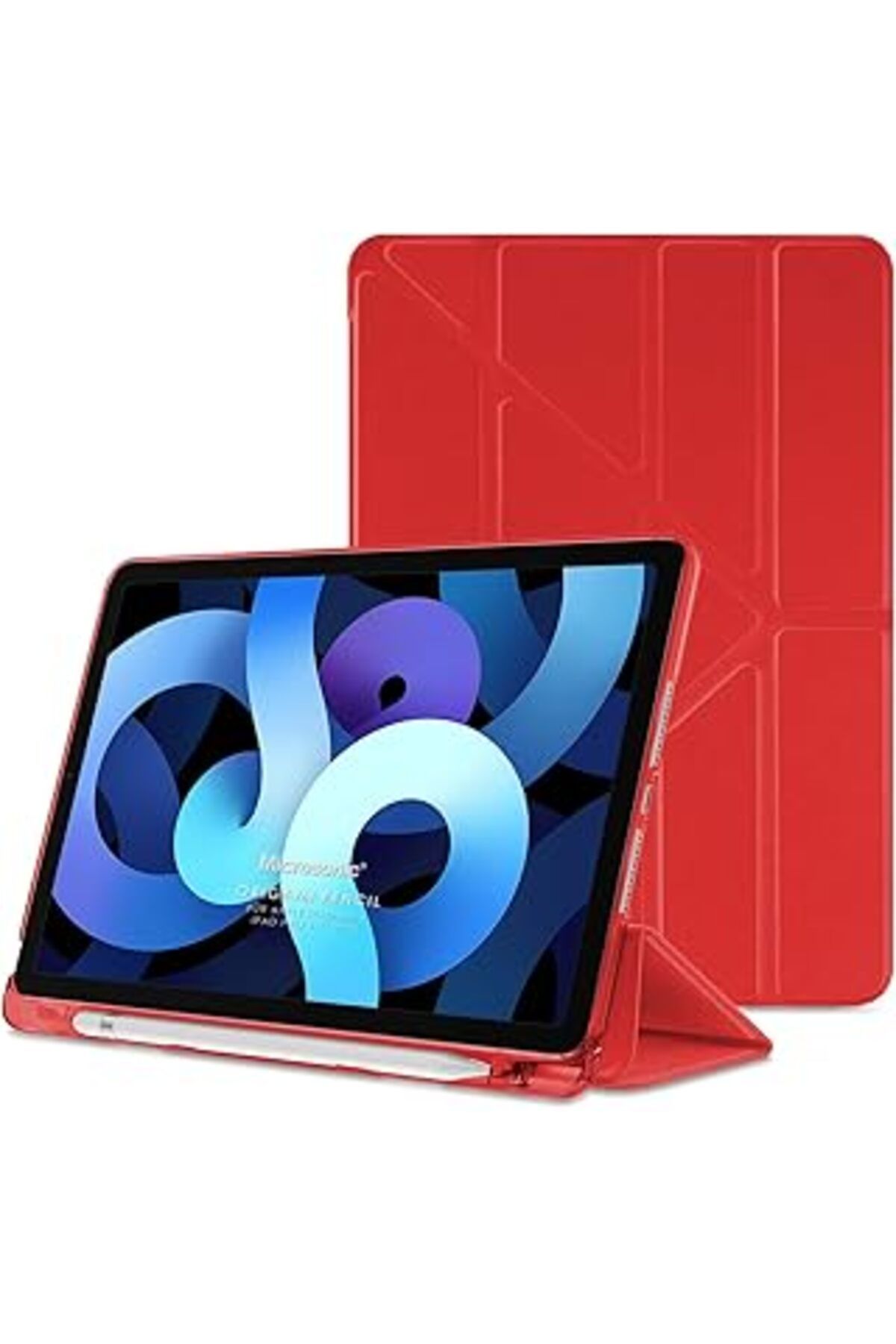 Pazarcan Microsonic Apple Ipad 11.Nesil 2025 Kılıf (A3354-A3355) Origami Pencil Kırmızı [Ipad 11.Nesil 2025