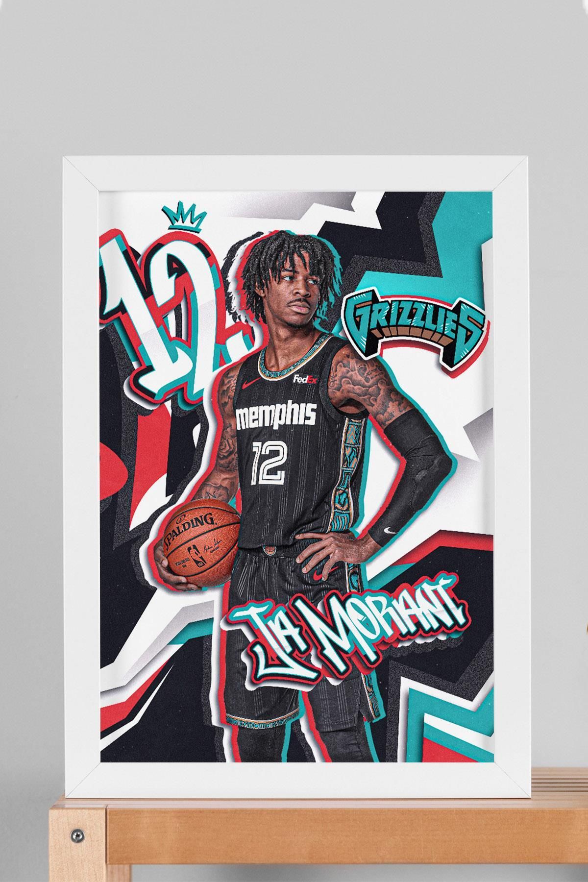 Saturn Ja Morant Çerçeveli Tablo - Memphis Grizzlies NBA Posteri Tablo