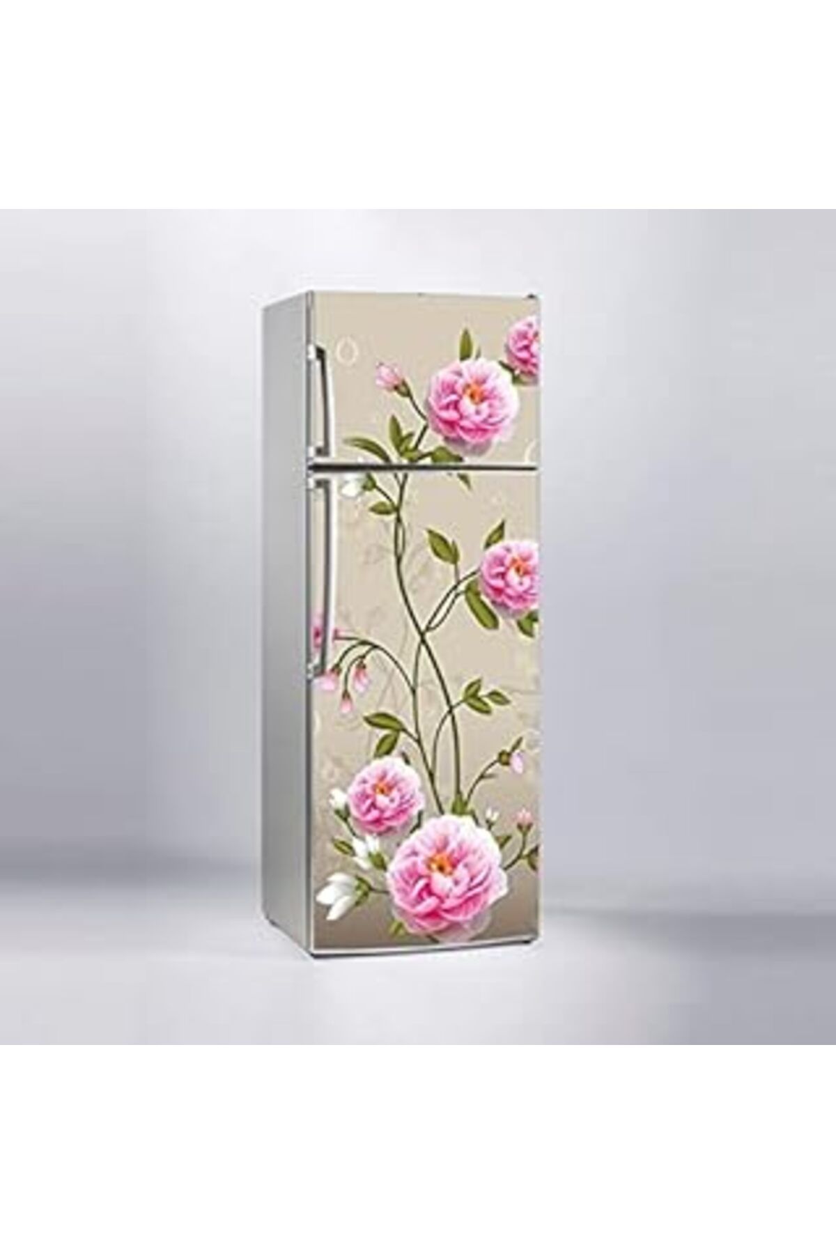 Qedii Buzdolabı Sticker Kaplama Dolap Kaplama Etiketi Pembe Gül Çiçek
