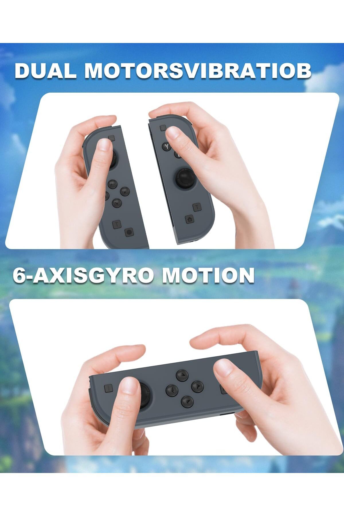 COOYA-Controller for Switch, Replacement for Wireless Controllers Support Vibration/6-Axis Gyroscope 4