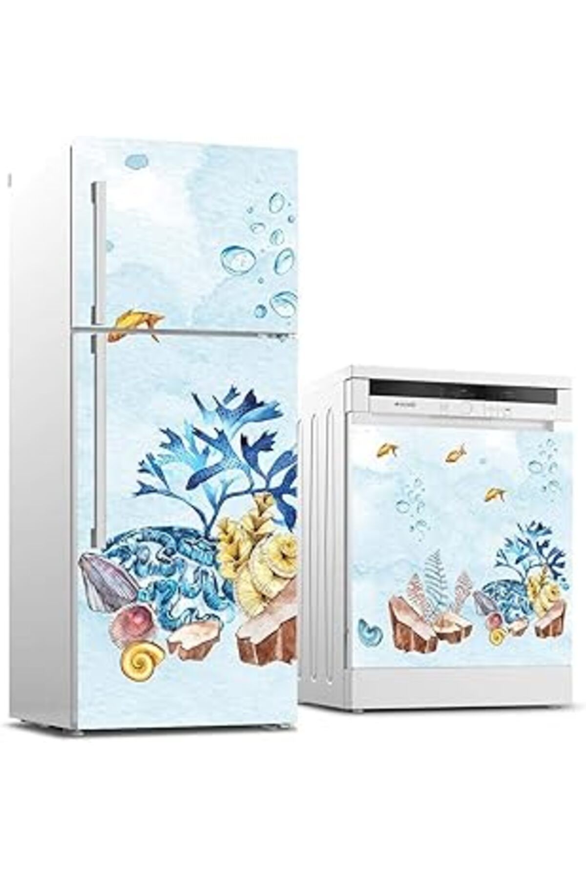 Karachil Buzdolabı Ve Bulaşık Makinası Beyaz Eşya Sticker Kaplama Denizaltı Yosun