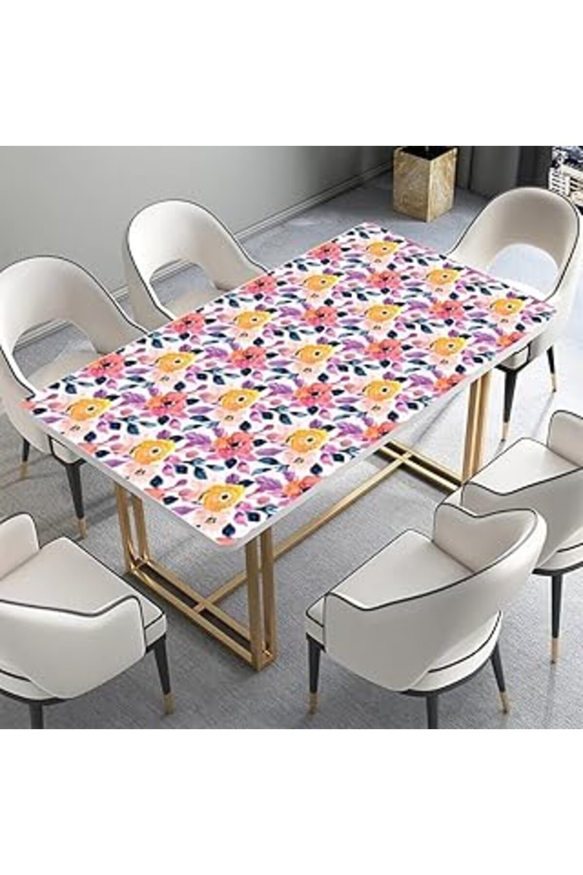 Karachil Stickerart Masa Kaplama Folyosu Mobilya Masa Kaplama Folyoları Çiçekler Boyama