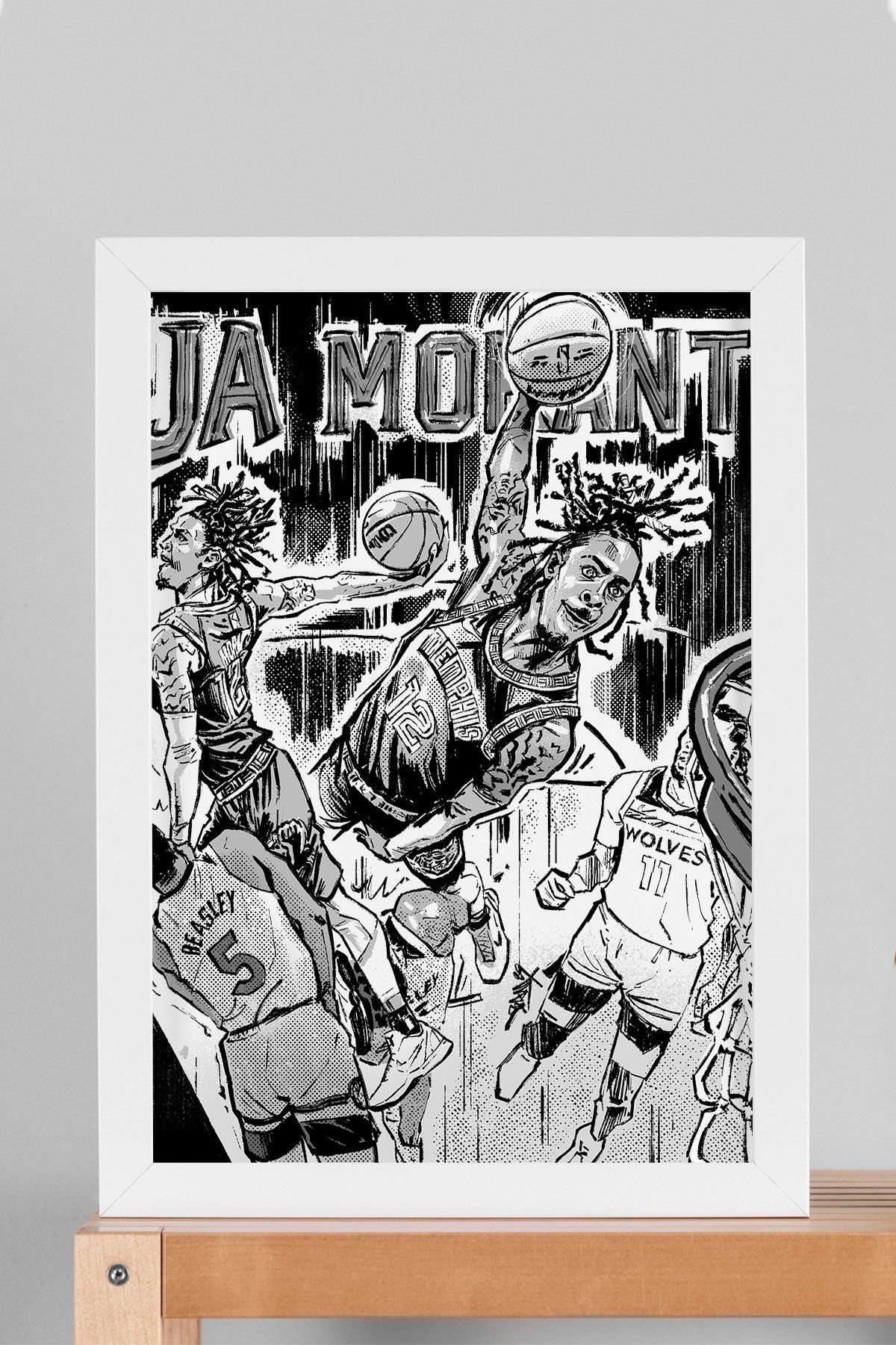 Saturn Ja Morant Çerçeveli Tablo - Basketbol NBA Posteri Tablo