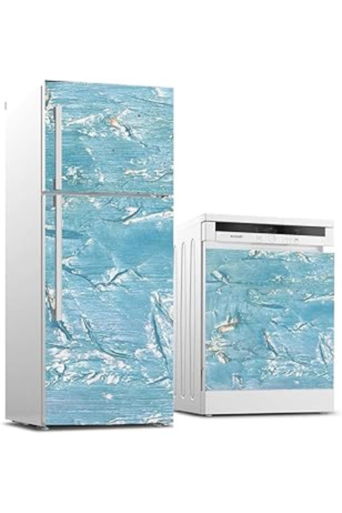 Karachil Buzdolabı Ve Bulaşık Makinası Beyaz Eşya Sticker Kaplama Blue