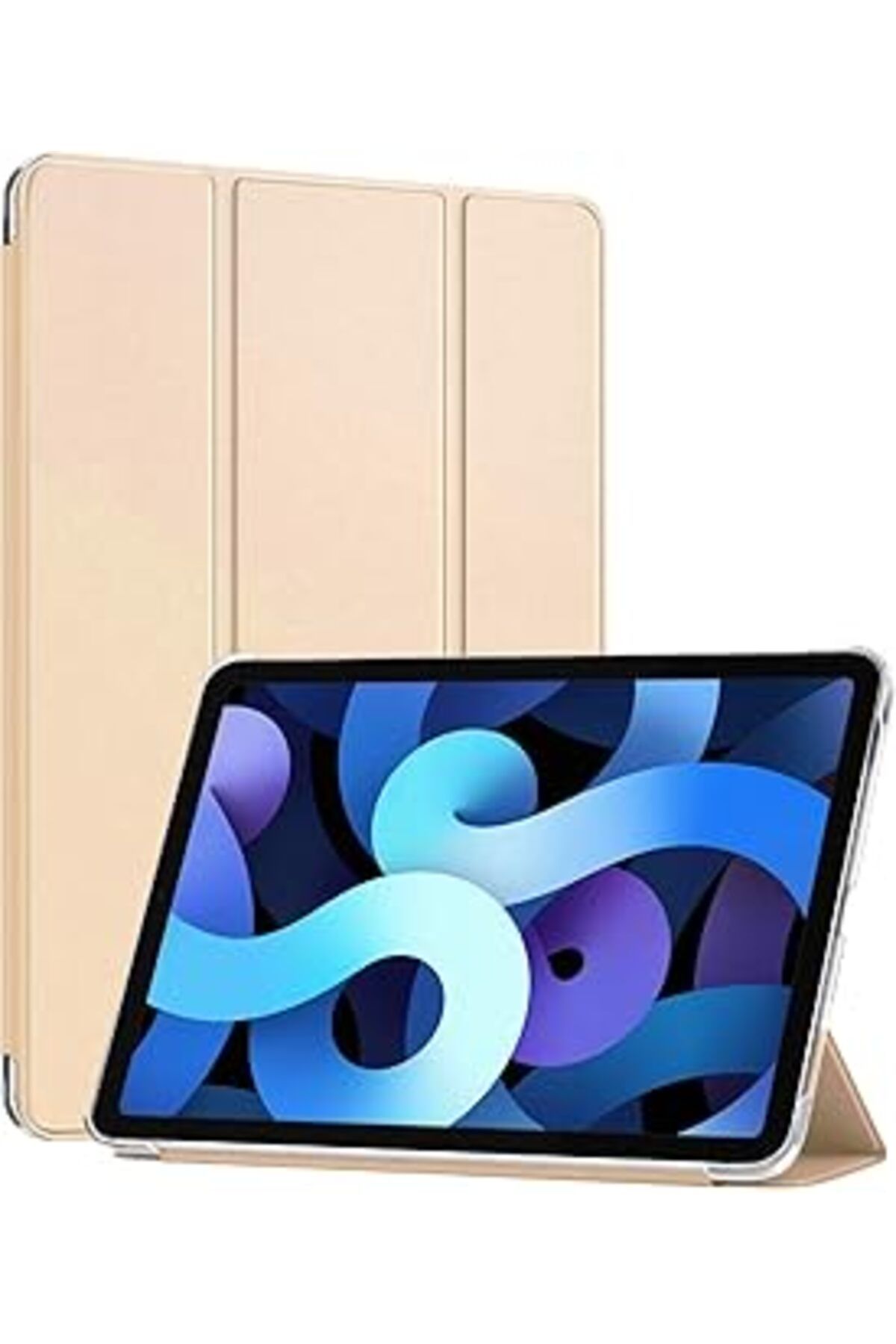 Pazarcan Microsonic Apple Ipad Air 13 2024 Kılıf (A2898-A2899) Slim Translucent Back Smart Cover Gold [Ipad