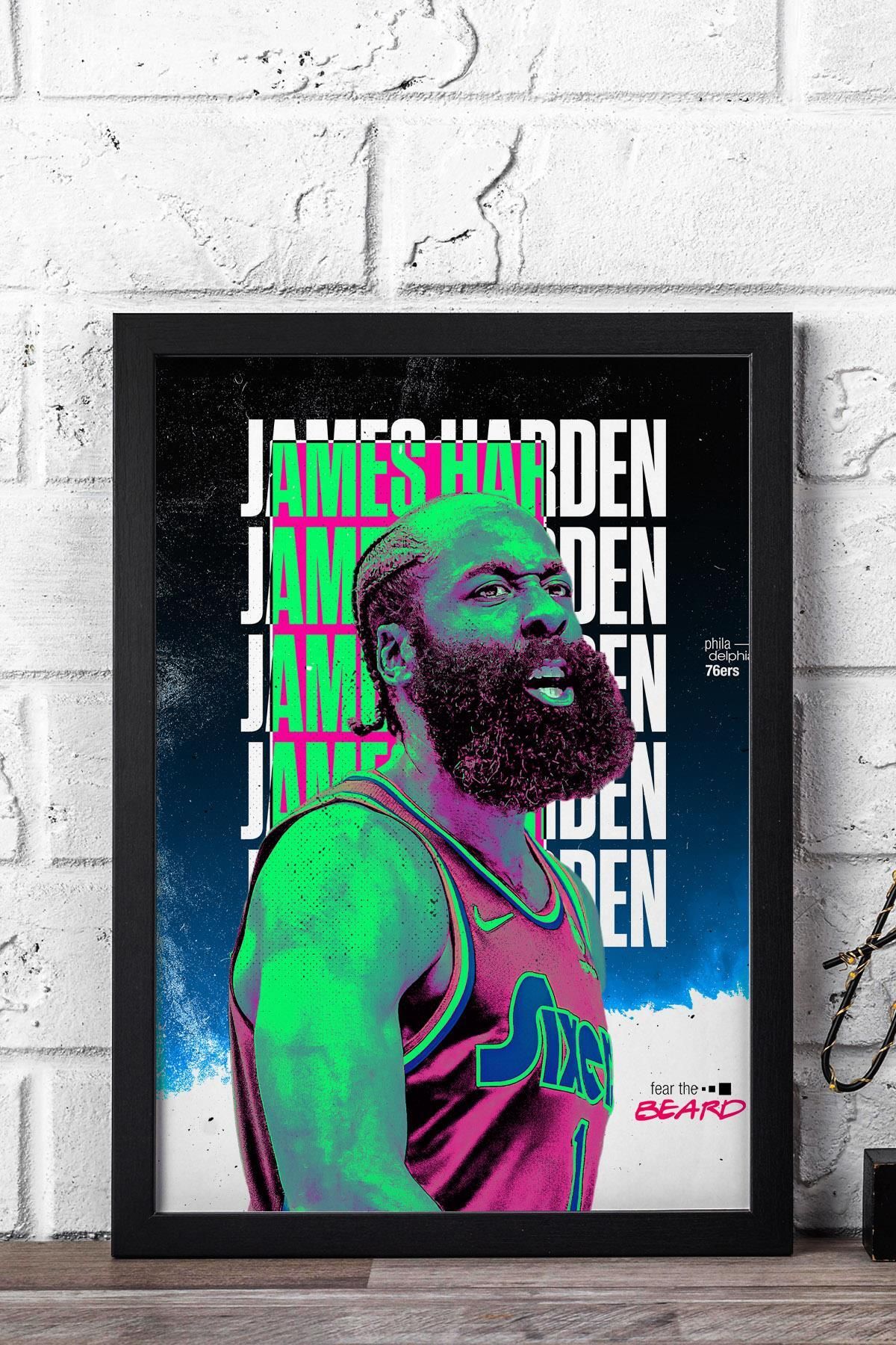 Saturn James Harden Çerçeveli Tablo - Basketbol NBA Posteri Tablo