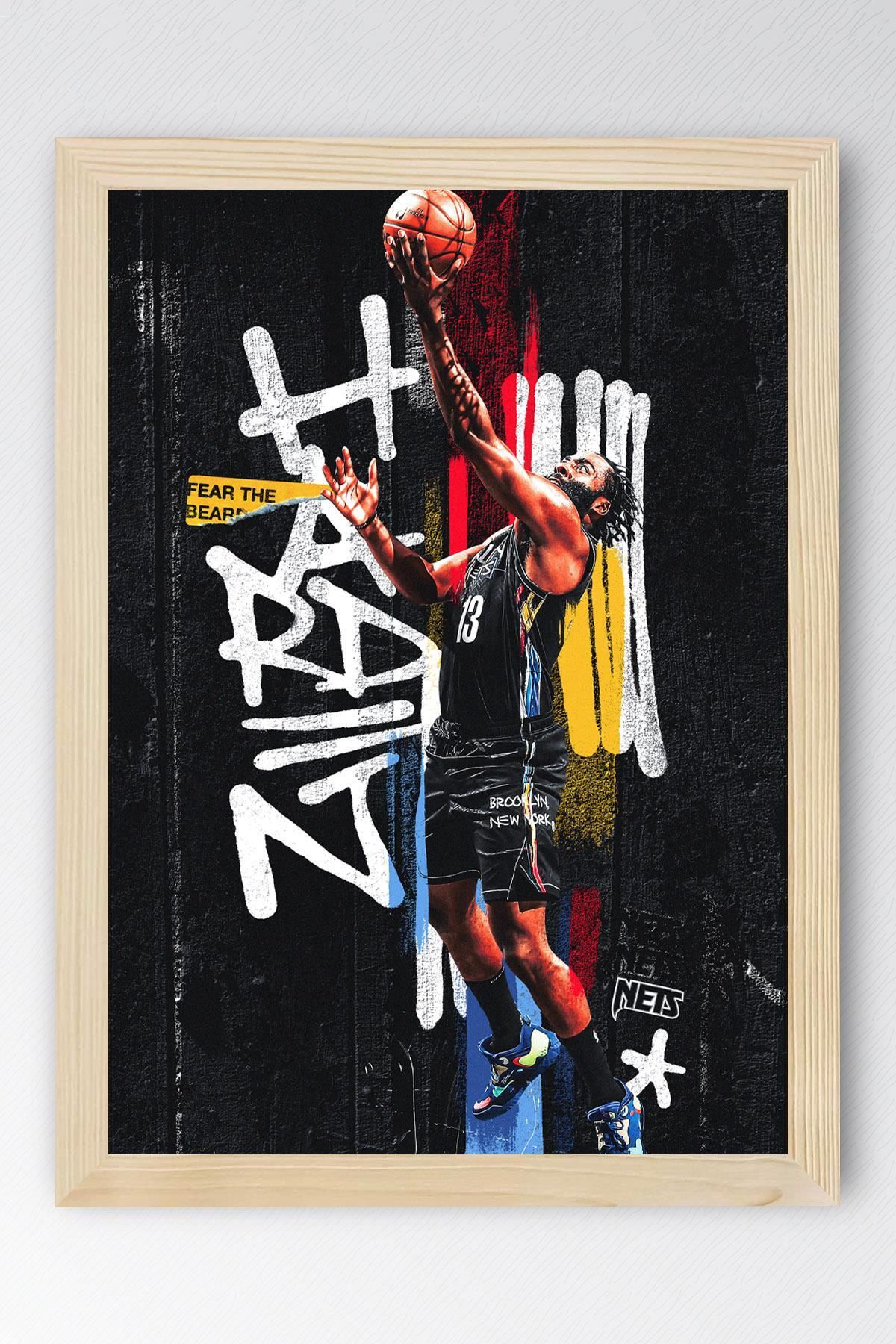 Saturn James Harden Çerçeveli Tablo - Basketbol NBA Posteri Tablo