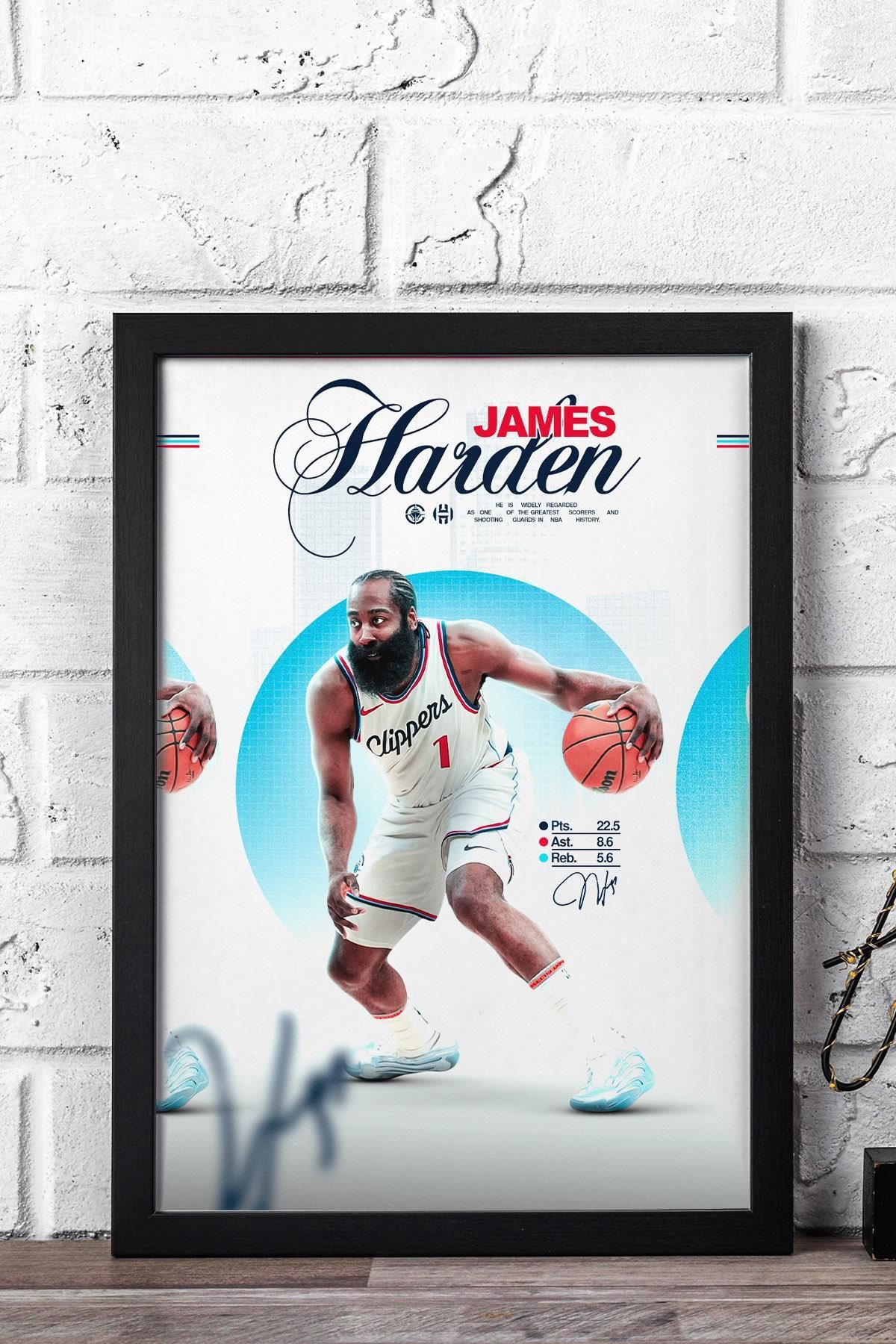 Saturn James Harden Çerçeveli Tablo - Basketbol NBA Posteri Tablo