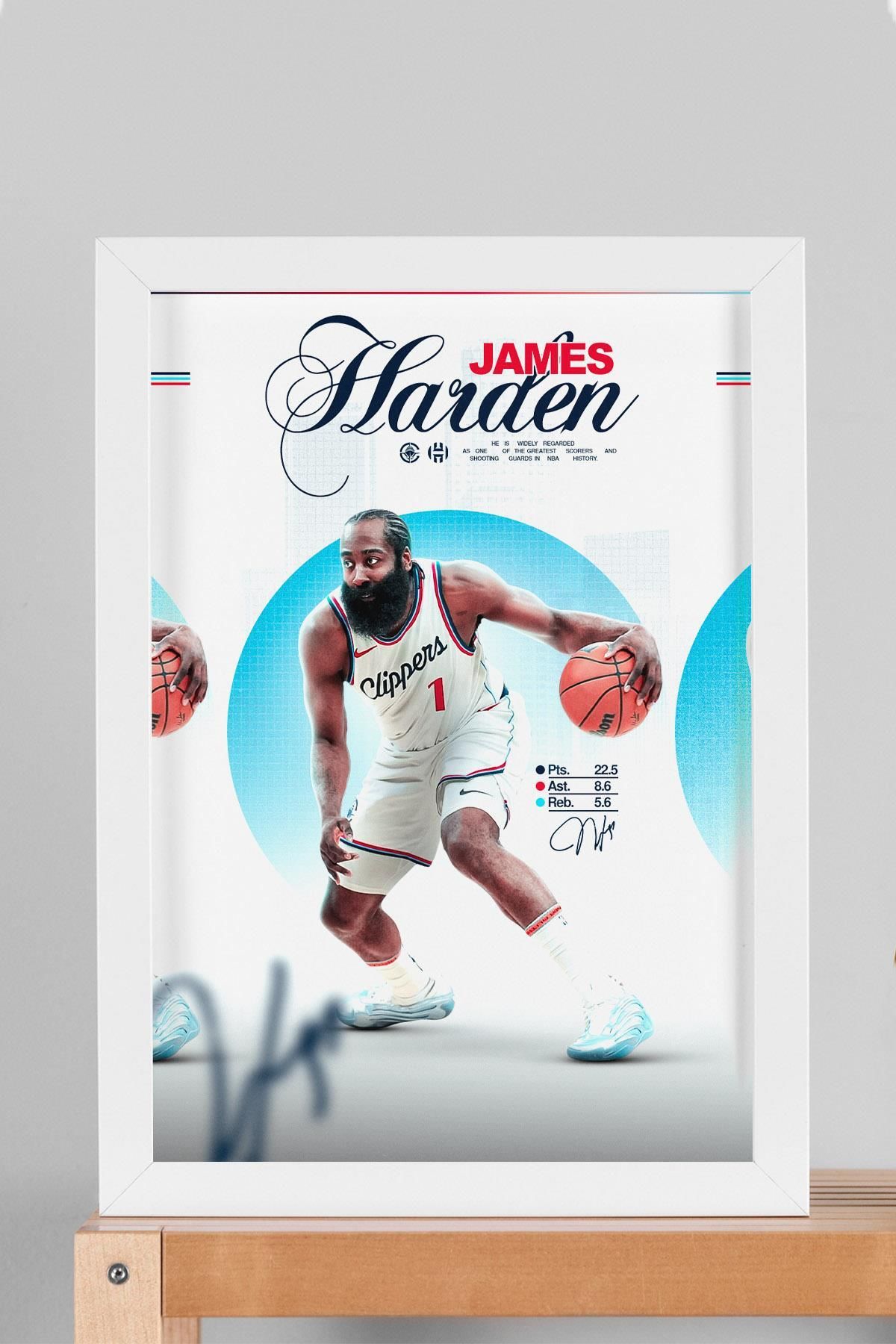 Saturn James Harden Çerçeveli Tablo - Basketbol NBA Posteri Tablo