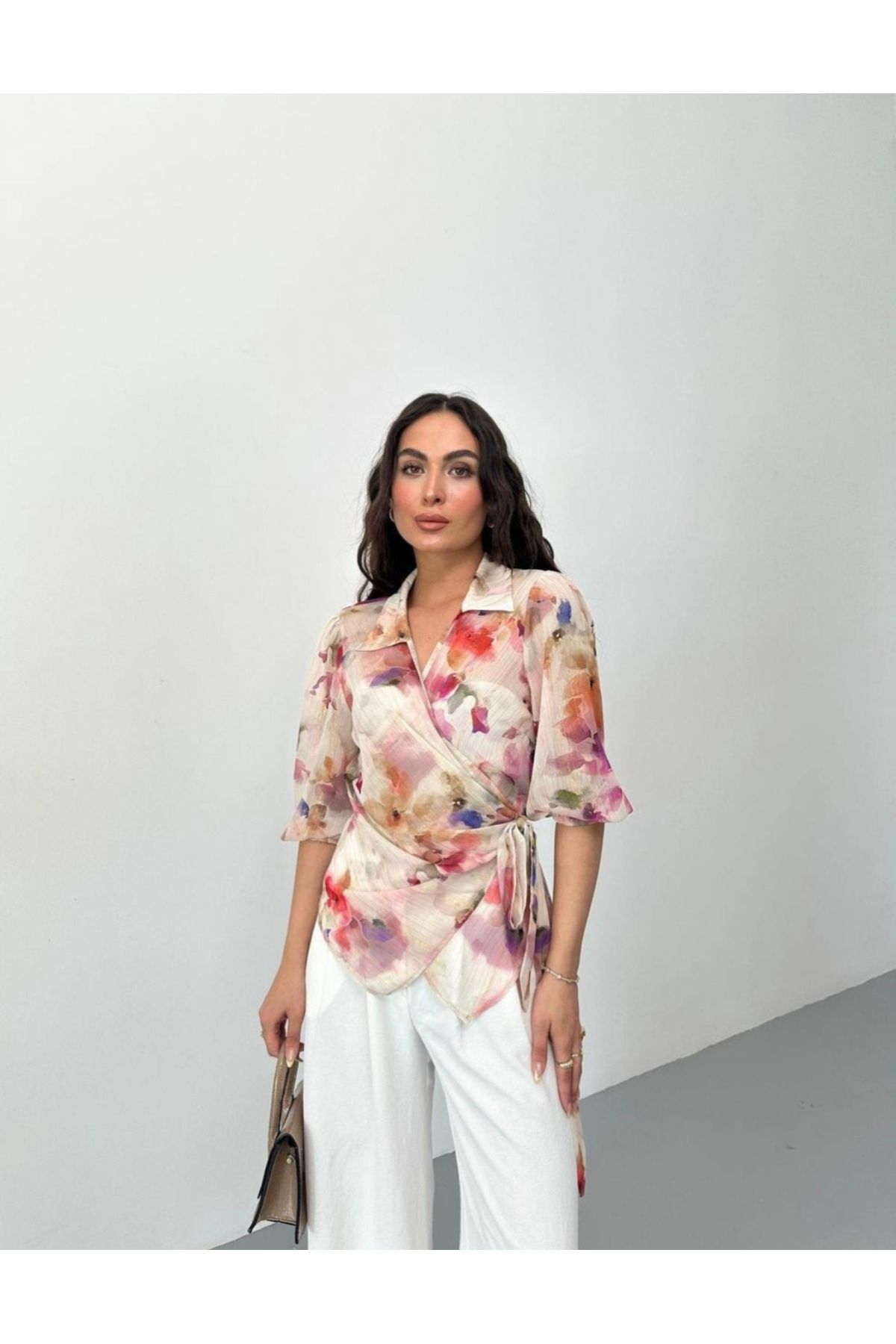 viyan butik Çiçekli şifon bluz