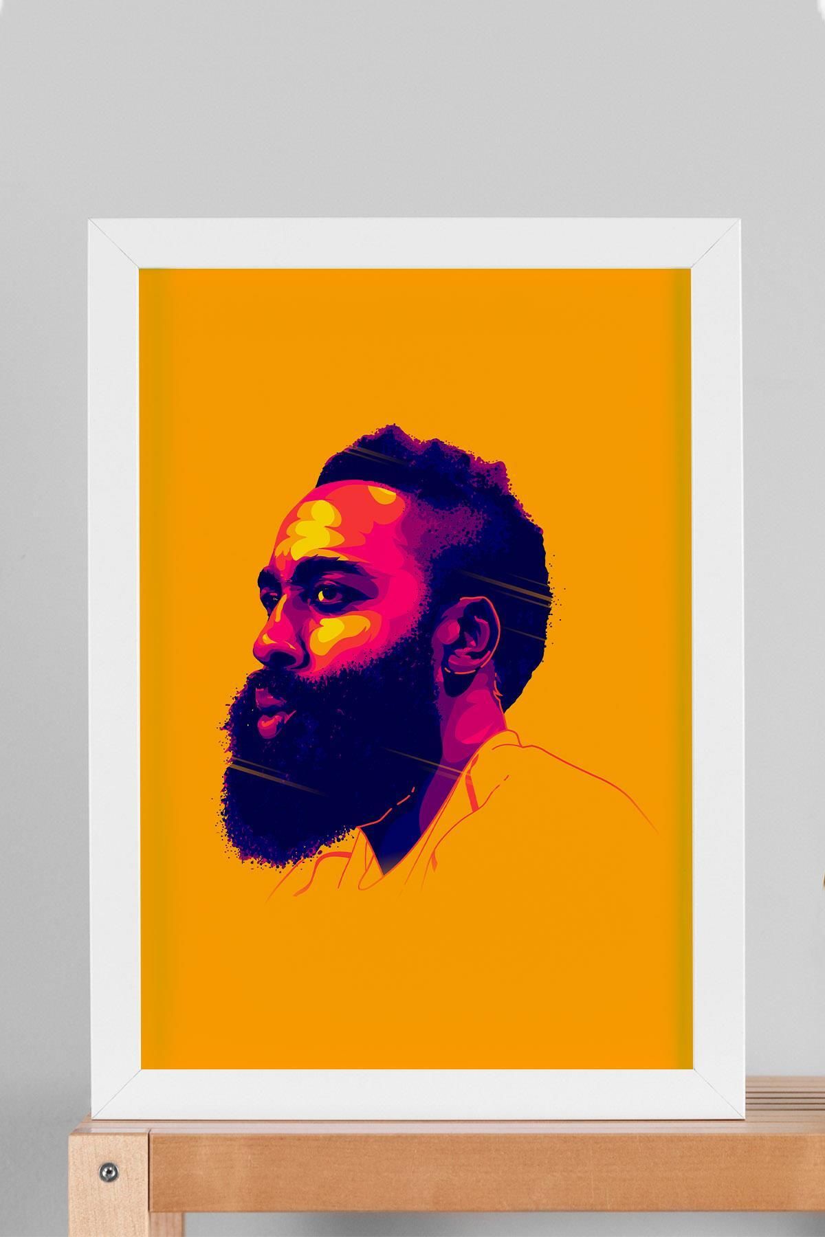 Saturn James Harden Çerçeveli Tablo - Basketbol NBA Posteri Tablo