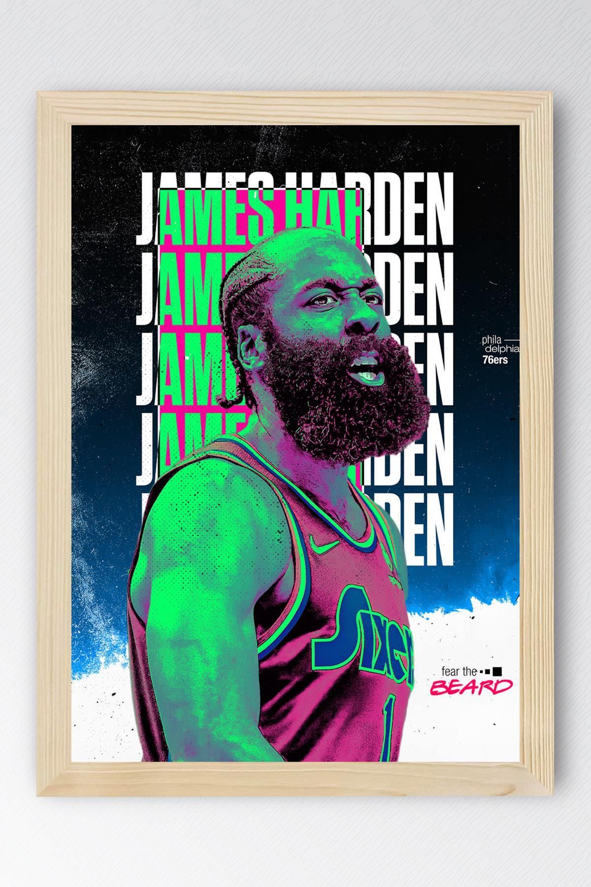 Saturn James Harden Çerçeveli Tablo - Basketbol NBA Posteri Tablo