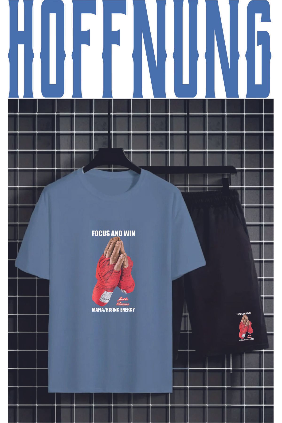 HOFFNUNG Full Shorts Unısex Tişört Şort My Yenı Baskı Rust Renki Takım