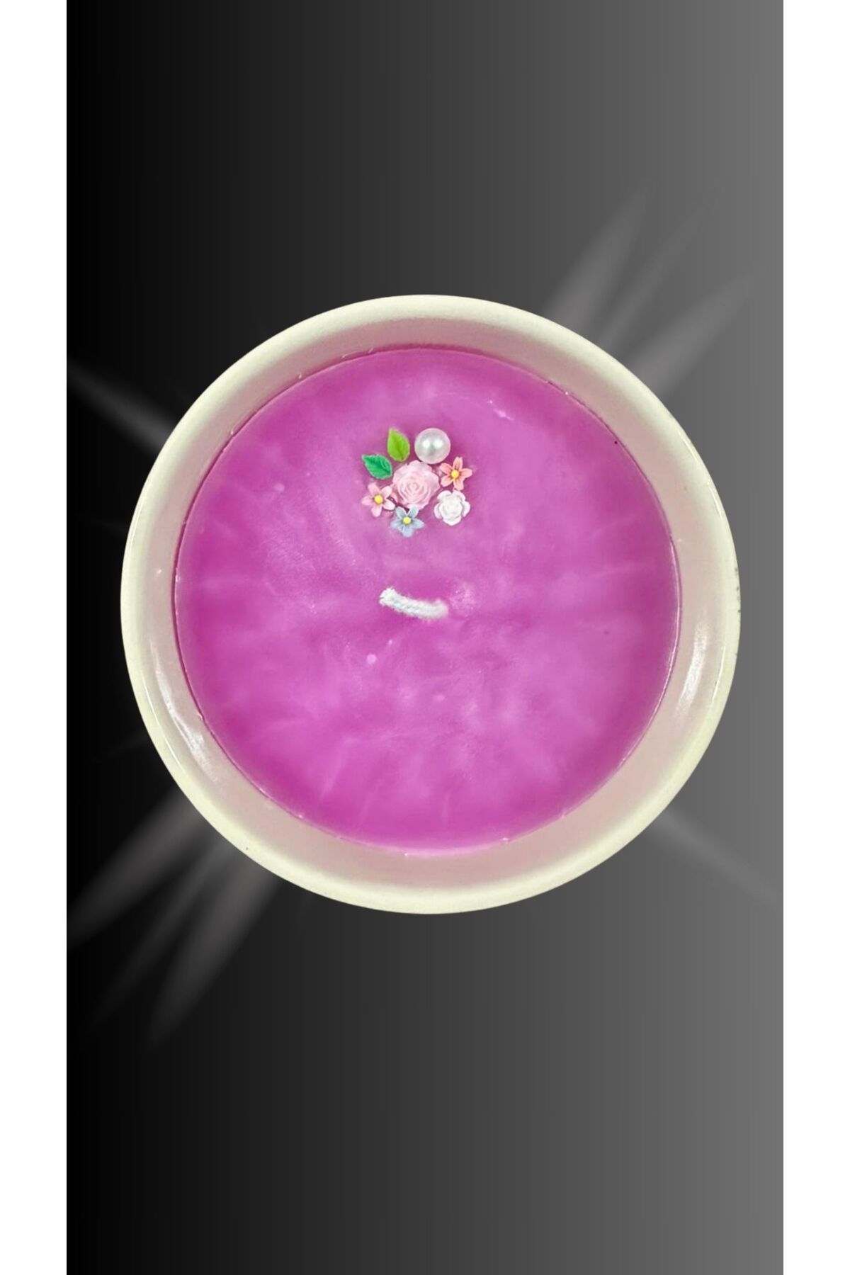 FU GLOWIS 11x11 cm Büyük Boy Seramik Kapta El Yapımı Dekoratif Mum – mor