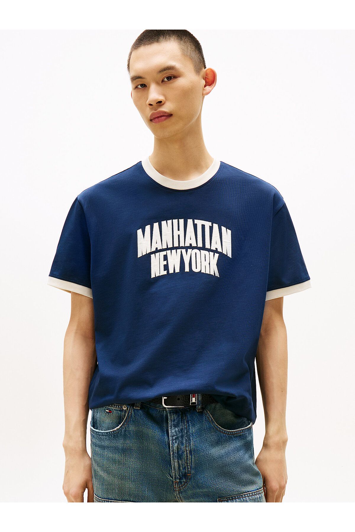Tommy Hilfiger Varsity Logo Appliqué Relaxed Ringer T-Shirt