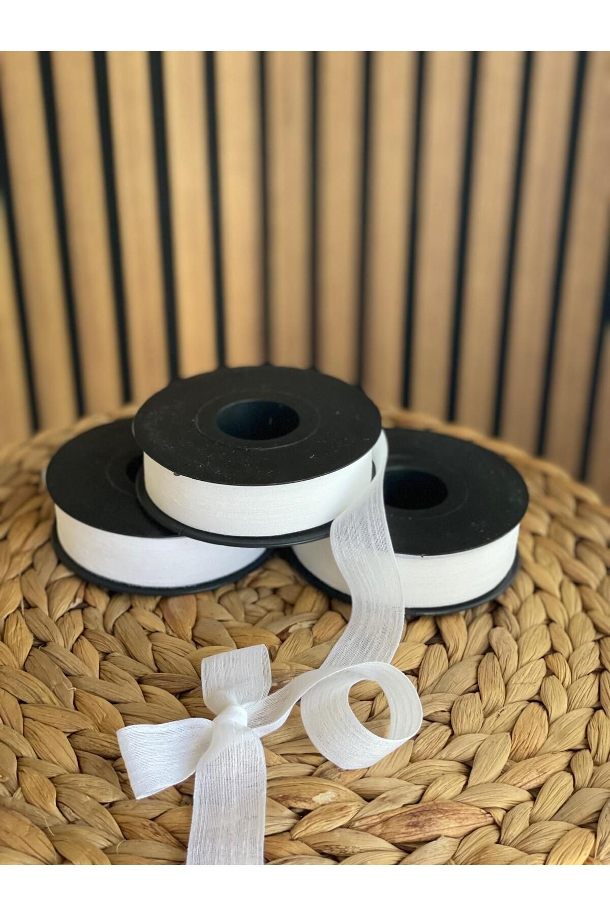 HİMENİSA Keten Kurdele 1 Adet Nopeli BEYAZ 20 Mt 2 CM