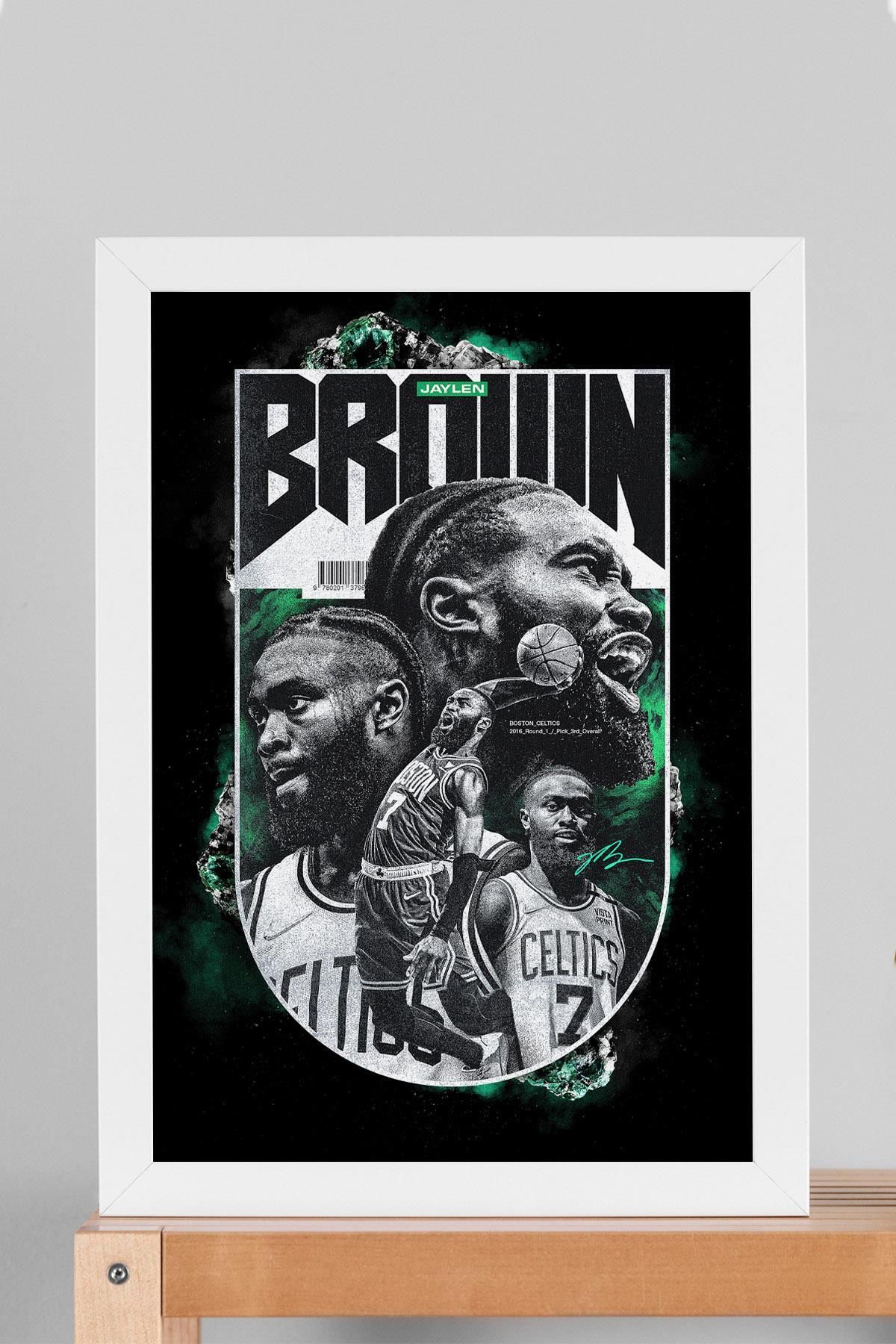 Saturn Jaylen Brown Çerçeveli Tablo - Basketbol NBA Posteri Tablo