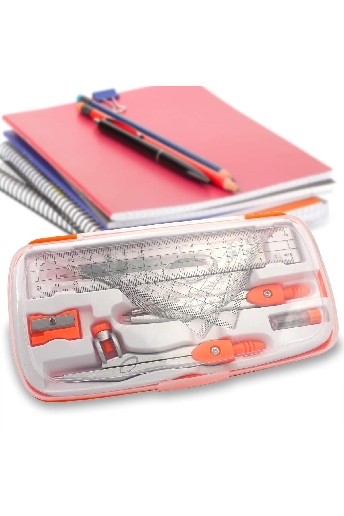 Lumely-Geometry Compass Set,with Maths Protractor Set Squares Ruler and More,for Students Starters 4