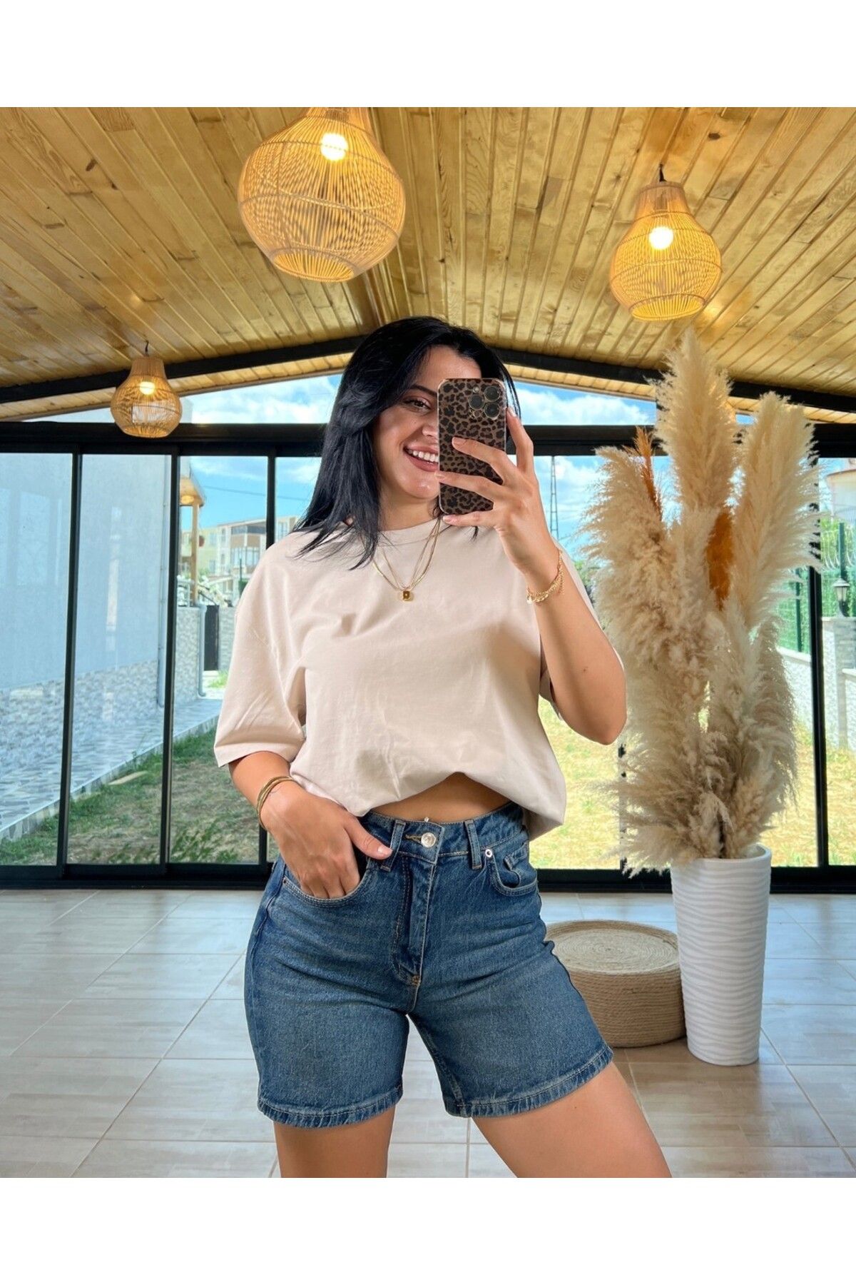 unique rain KADIN OVERSIZE BASIC T-SHIRT